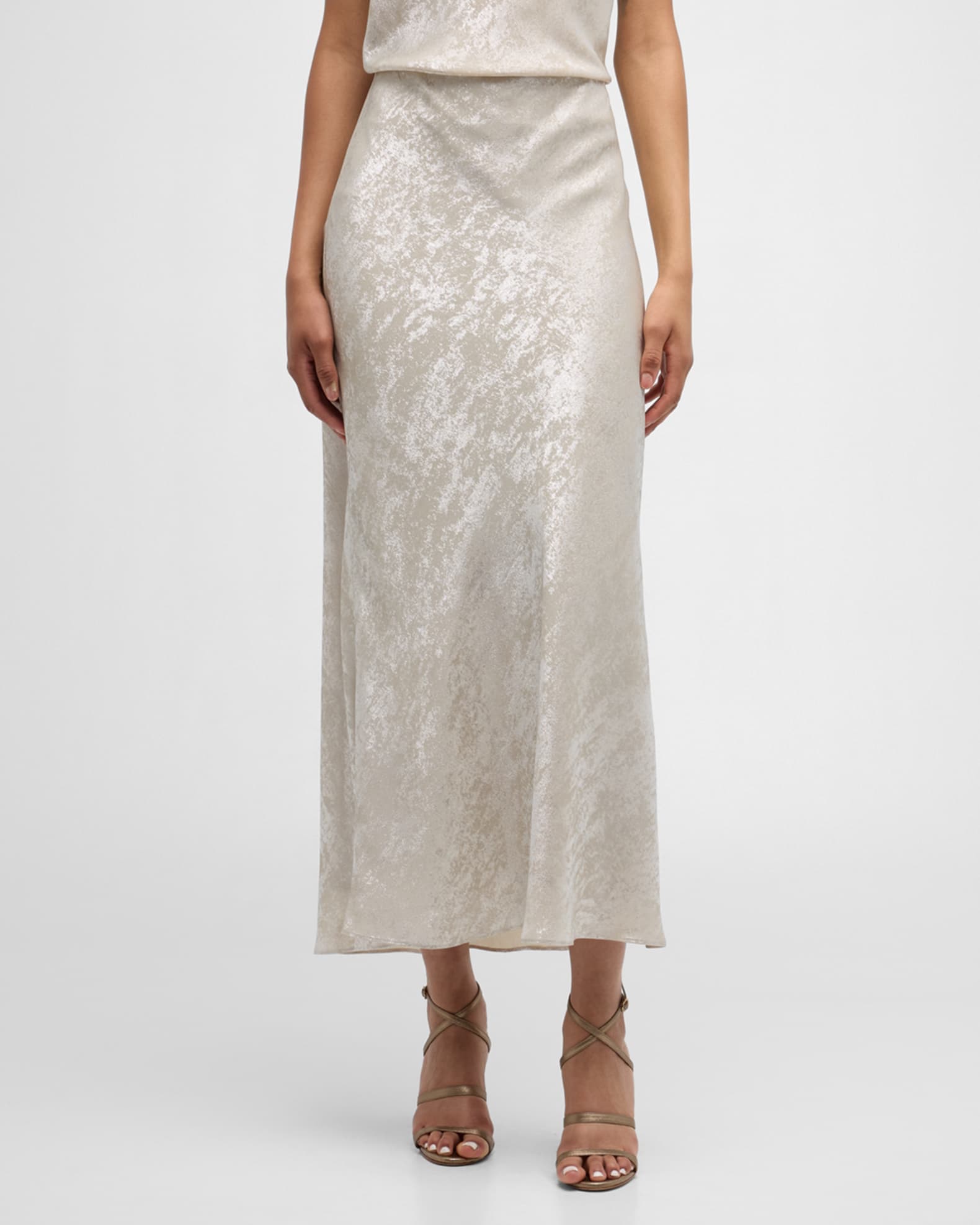 Clover Brushed Metallic Slip Skirt 1