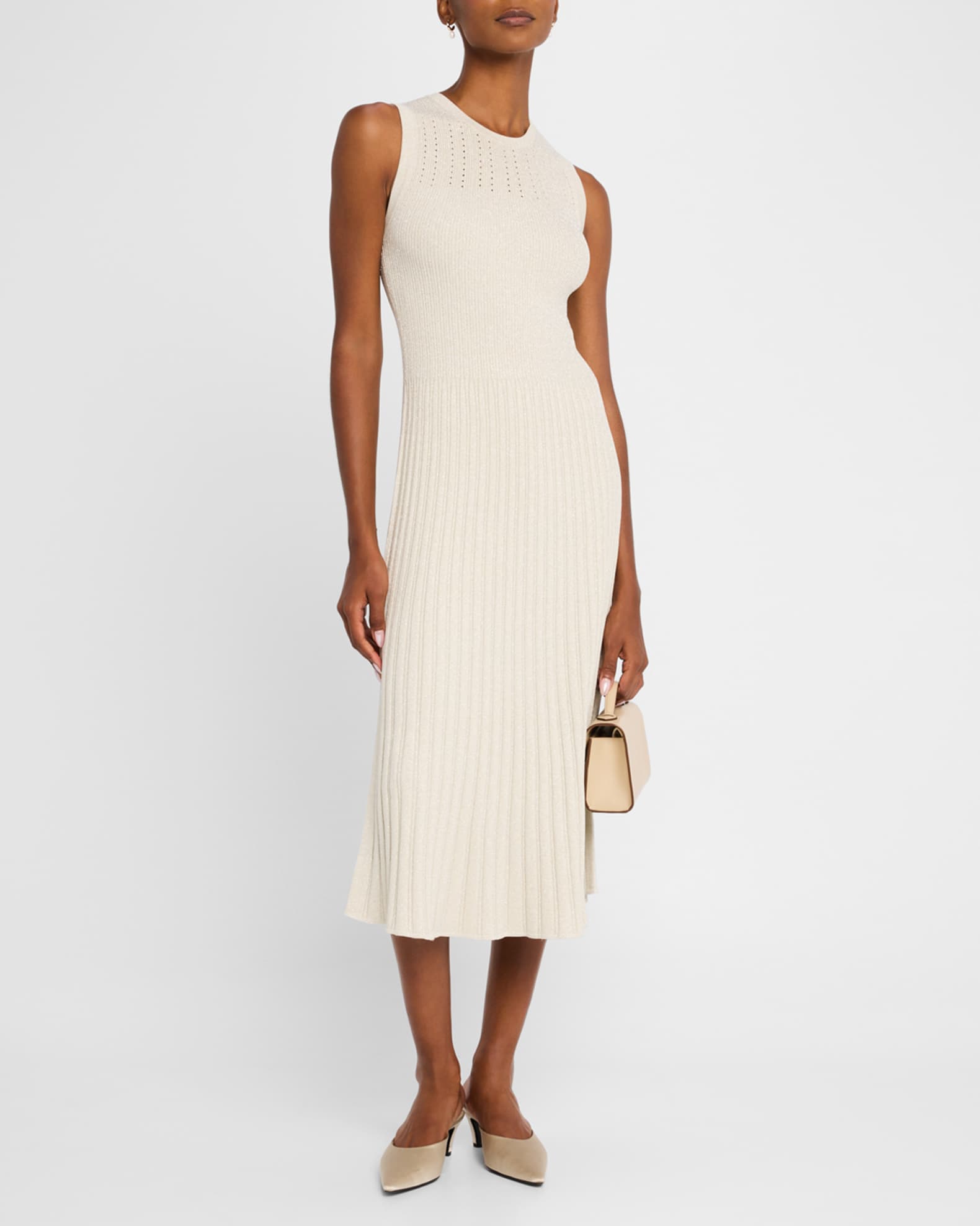 Nami Sleeveless Metallic Knit Midi Dress 1