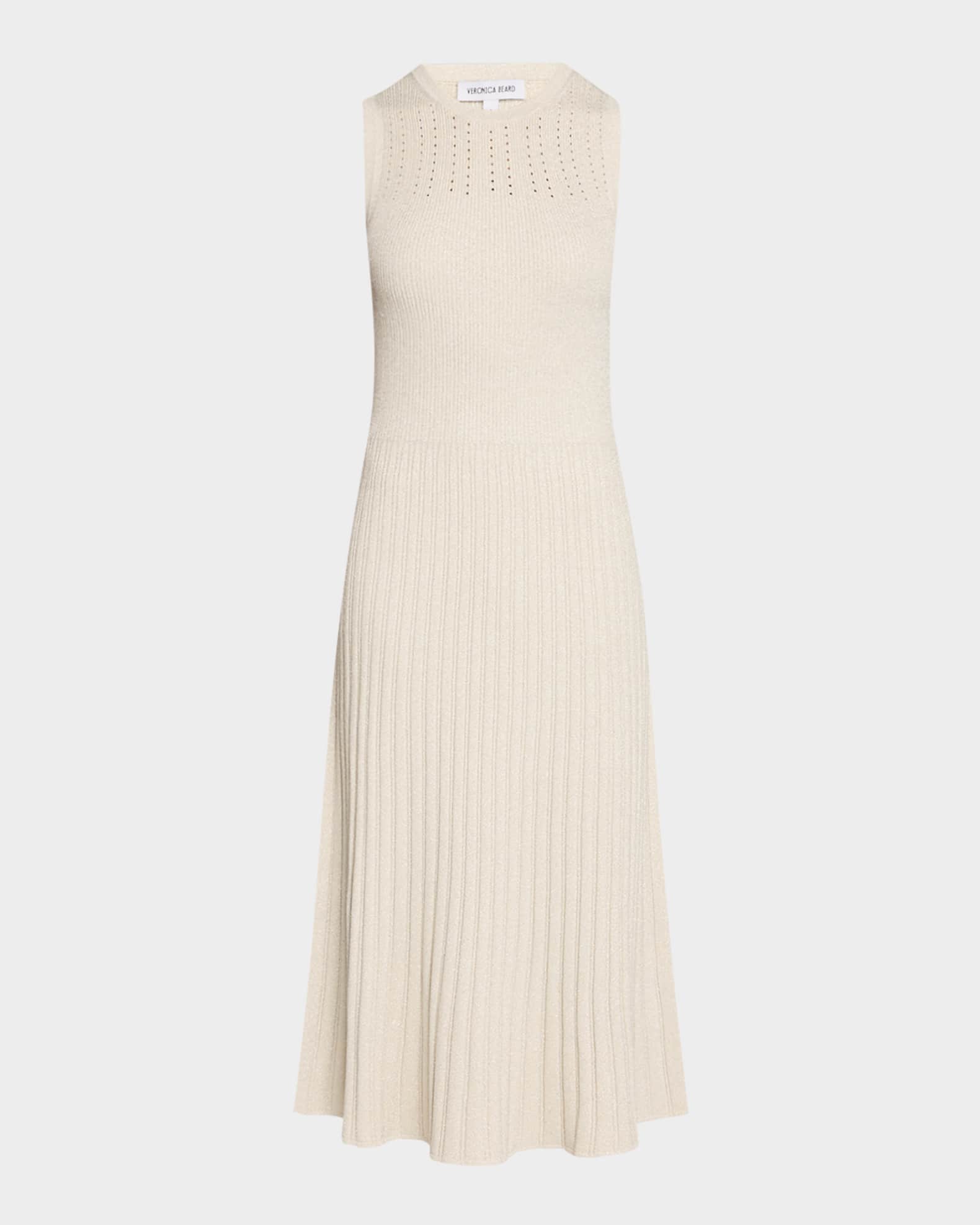 Nami Sleeveless Metallic Knit Midi Dress 0