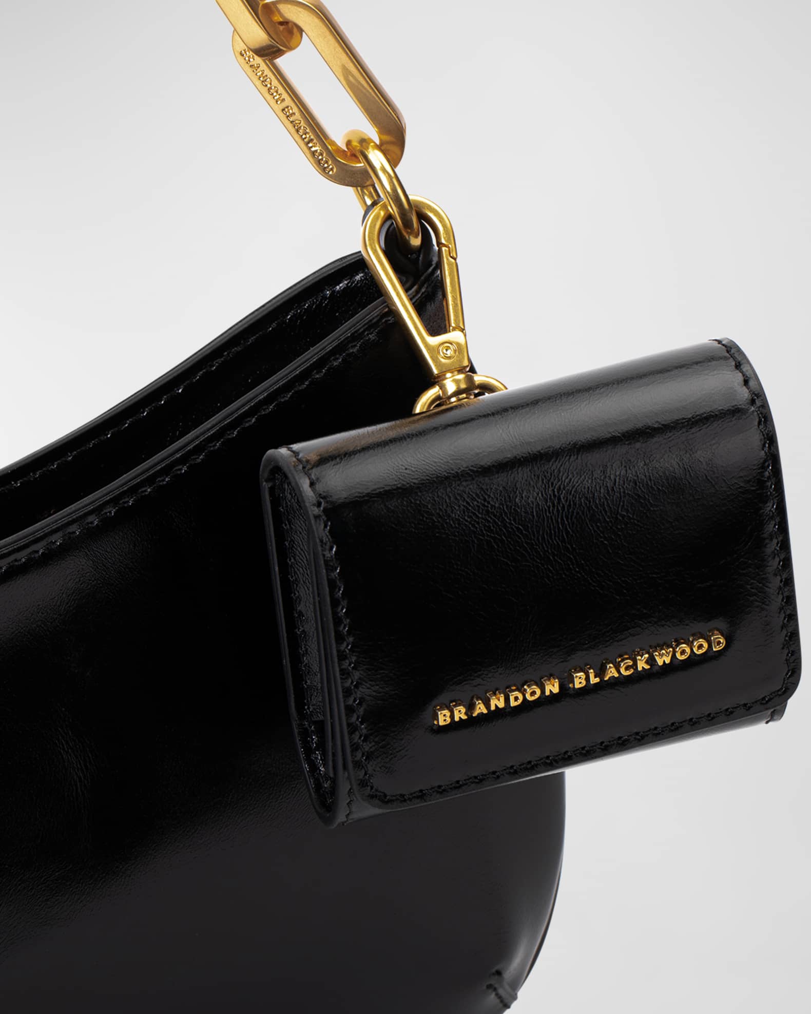 Jacqueline Zip Leather Chain Shoulder Bag