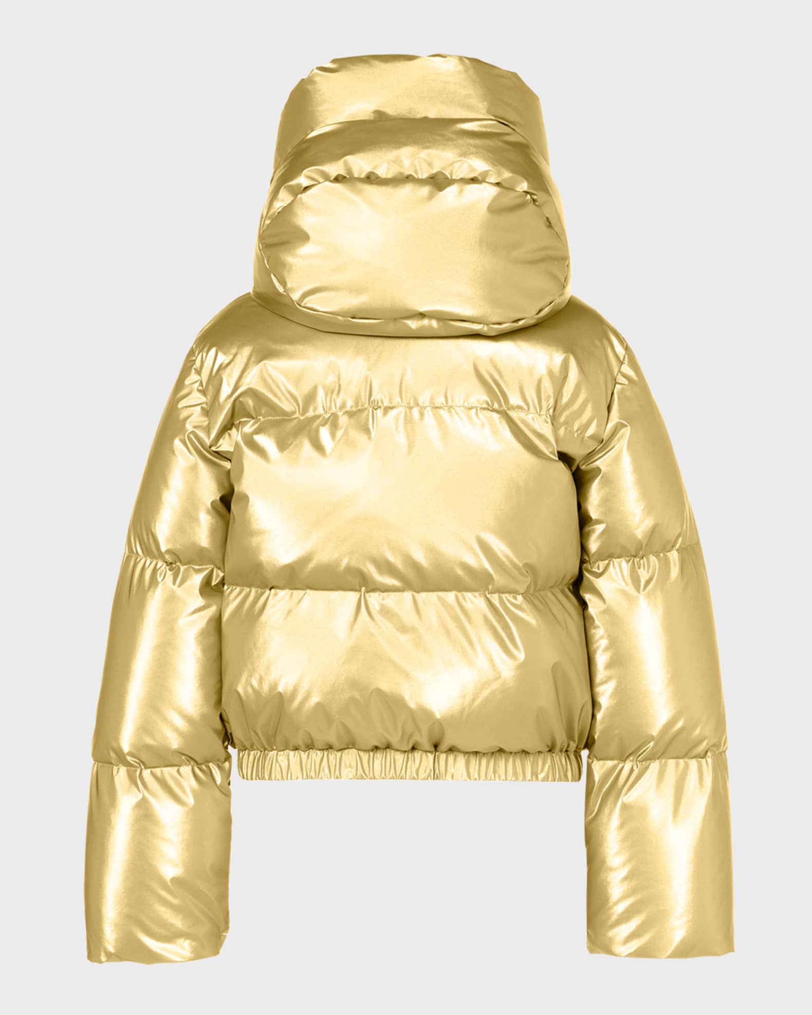 Womens gold puffer jacket 2025