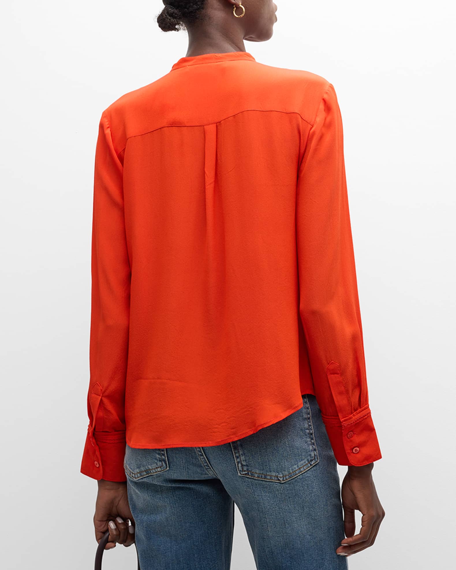 Timeless Detail: Pintuck Cotton Button-Down Top 70601