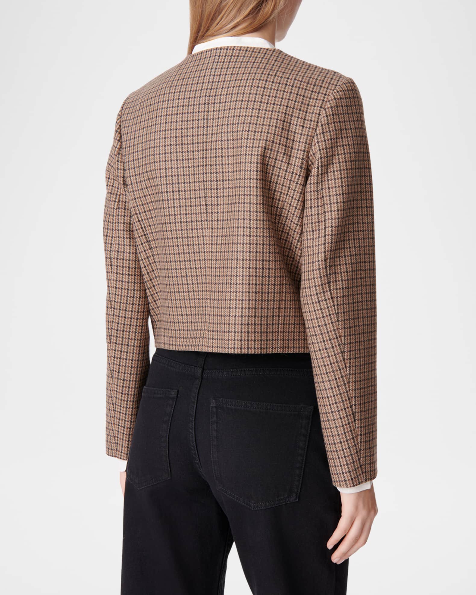 Vanessa Bruno Deana Houndstooth Plaid Jacket Neiman Marcus