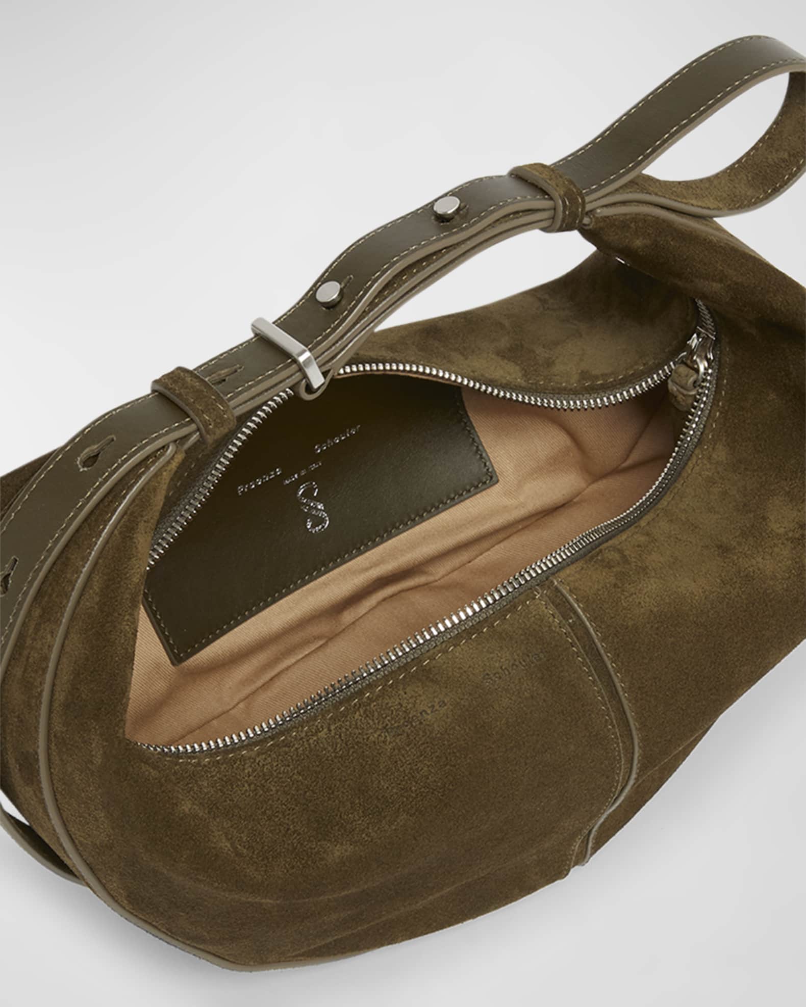 Proenza Schouler Slide Zip Suede Shoulder Bag Neiman Marcus