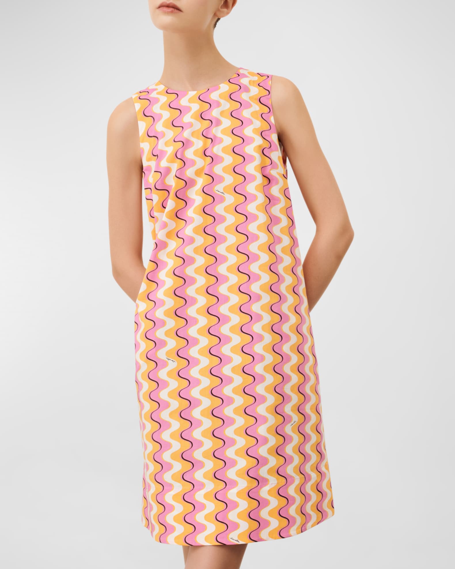 Marella Morina Wavy Striped Cotton Poplin Dress Neiman Marcus