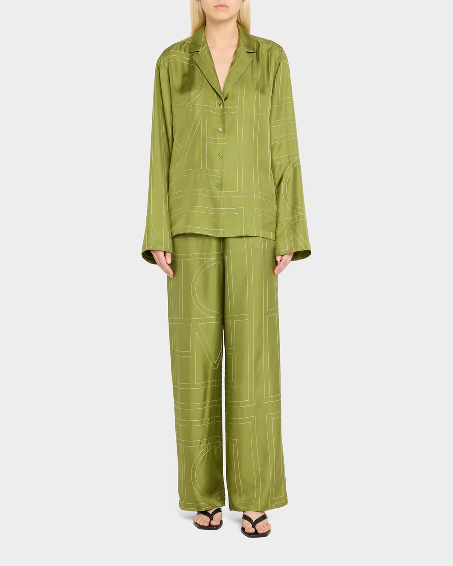 Monogram Silk Pajama Bottoms 1