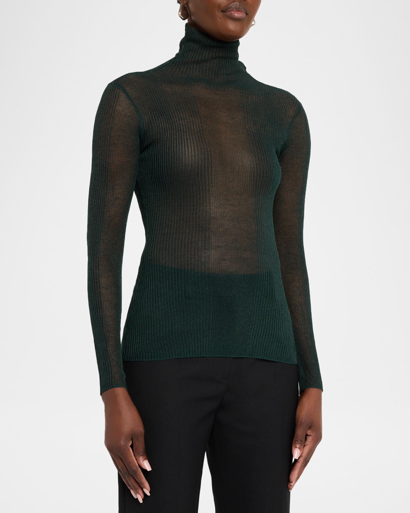 SEROYA Piper Ribbed Sheer Sweater | Neiman Marcus