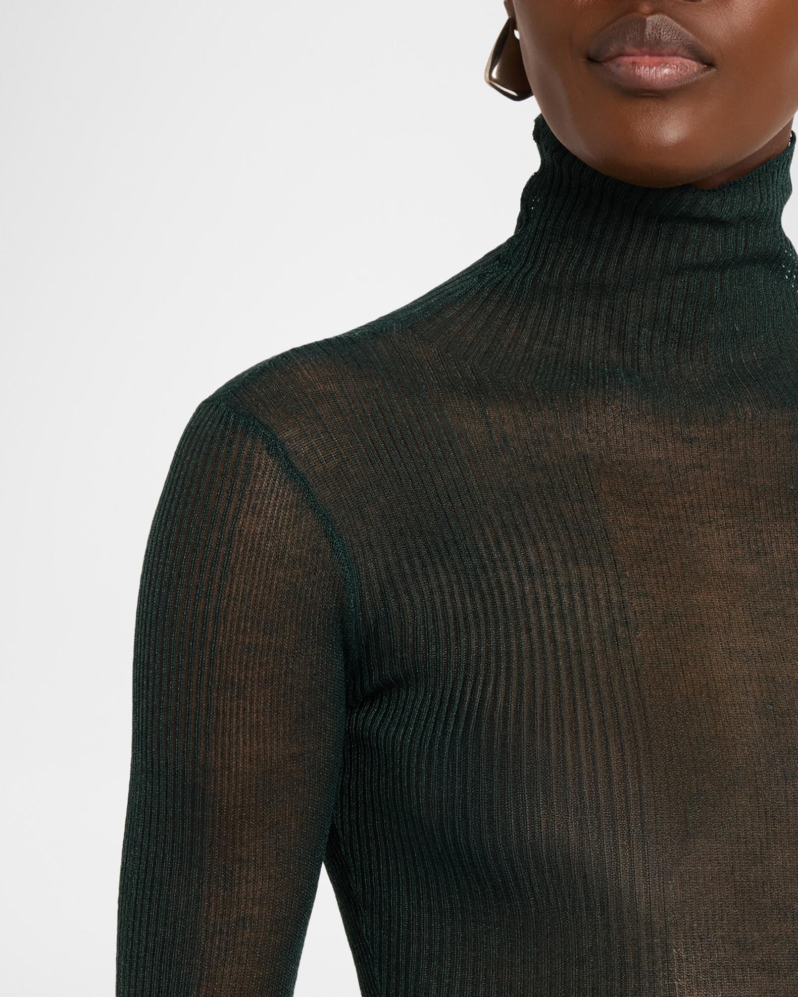 SEROYA Piper Ribbed Sheer Sweater | Neiman Marcus