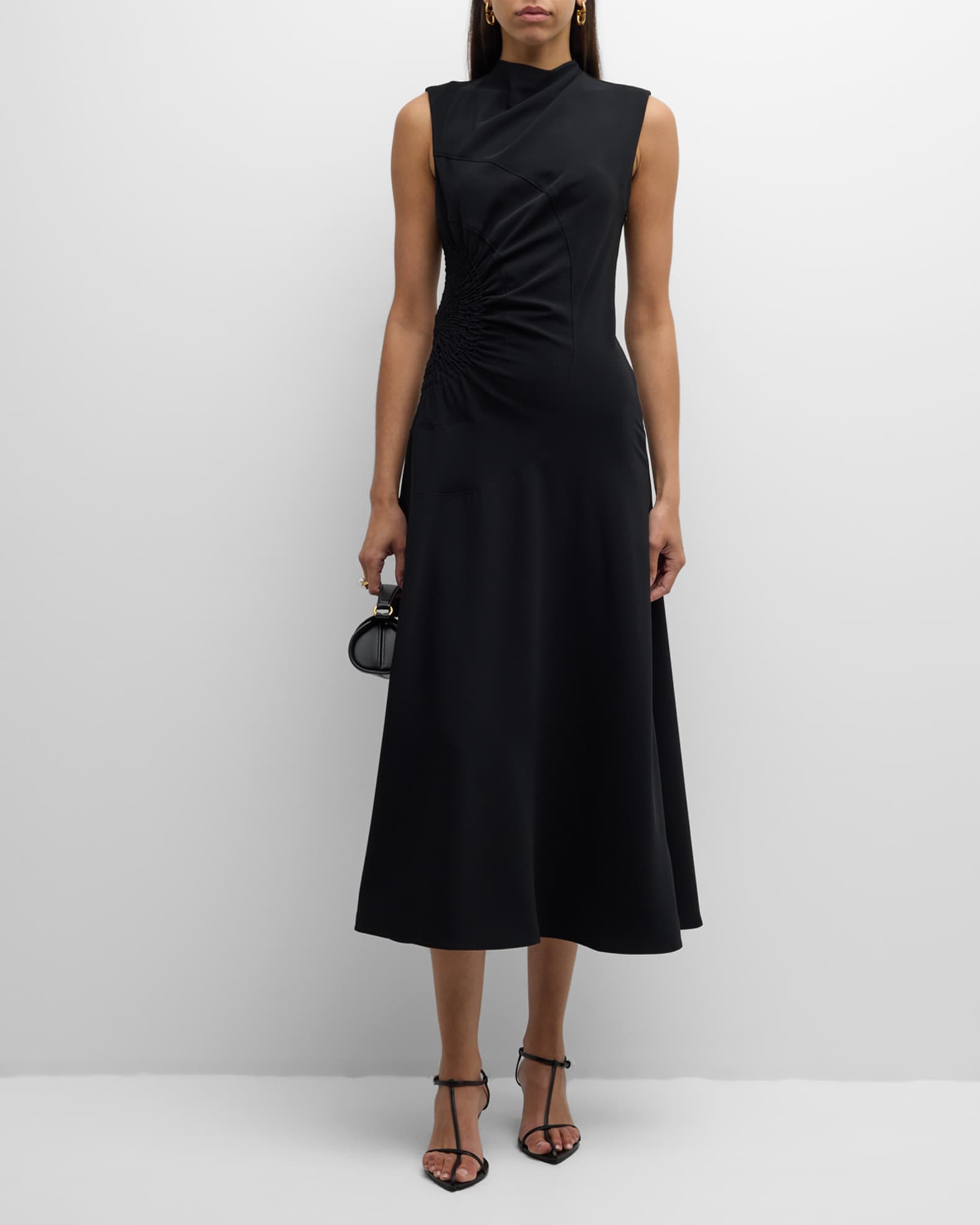 Kaia Gathered Sleeveless Midi Dress 1