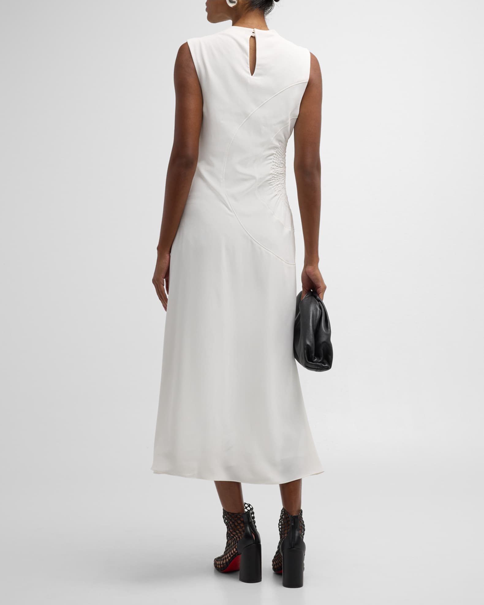 Kaia Gathered Sleeveless Midi Dress