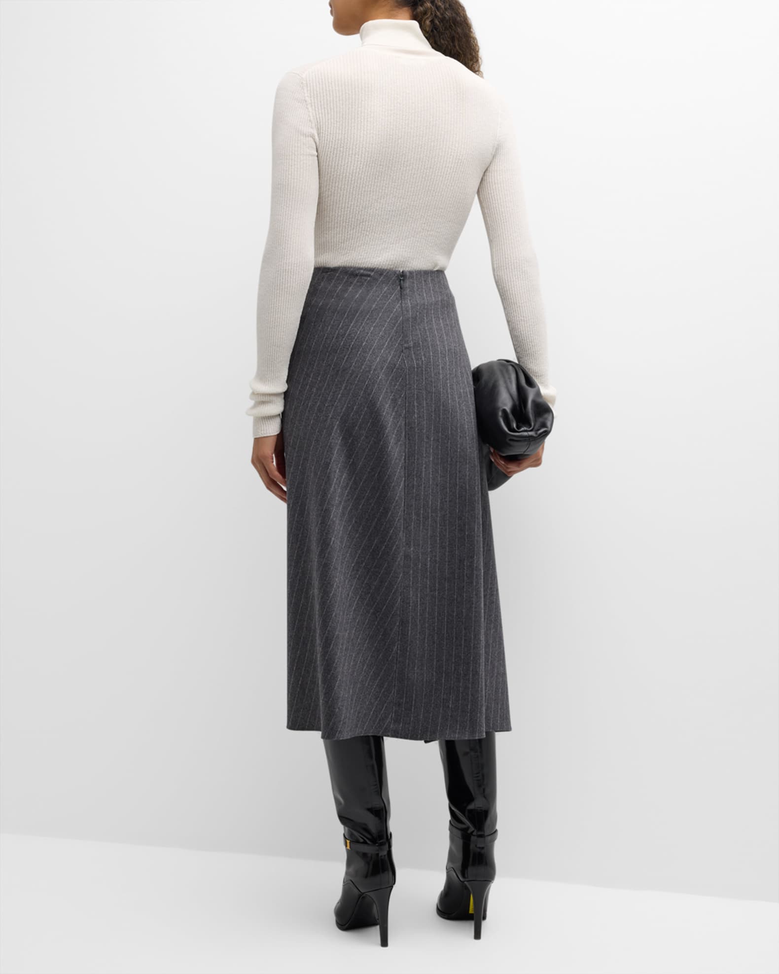 A.L.C. Clara Pinstripe Midi Wrap Skirt Neiman Marcus