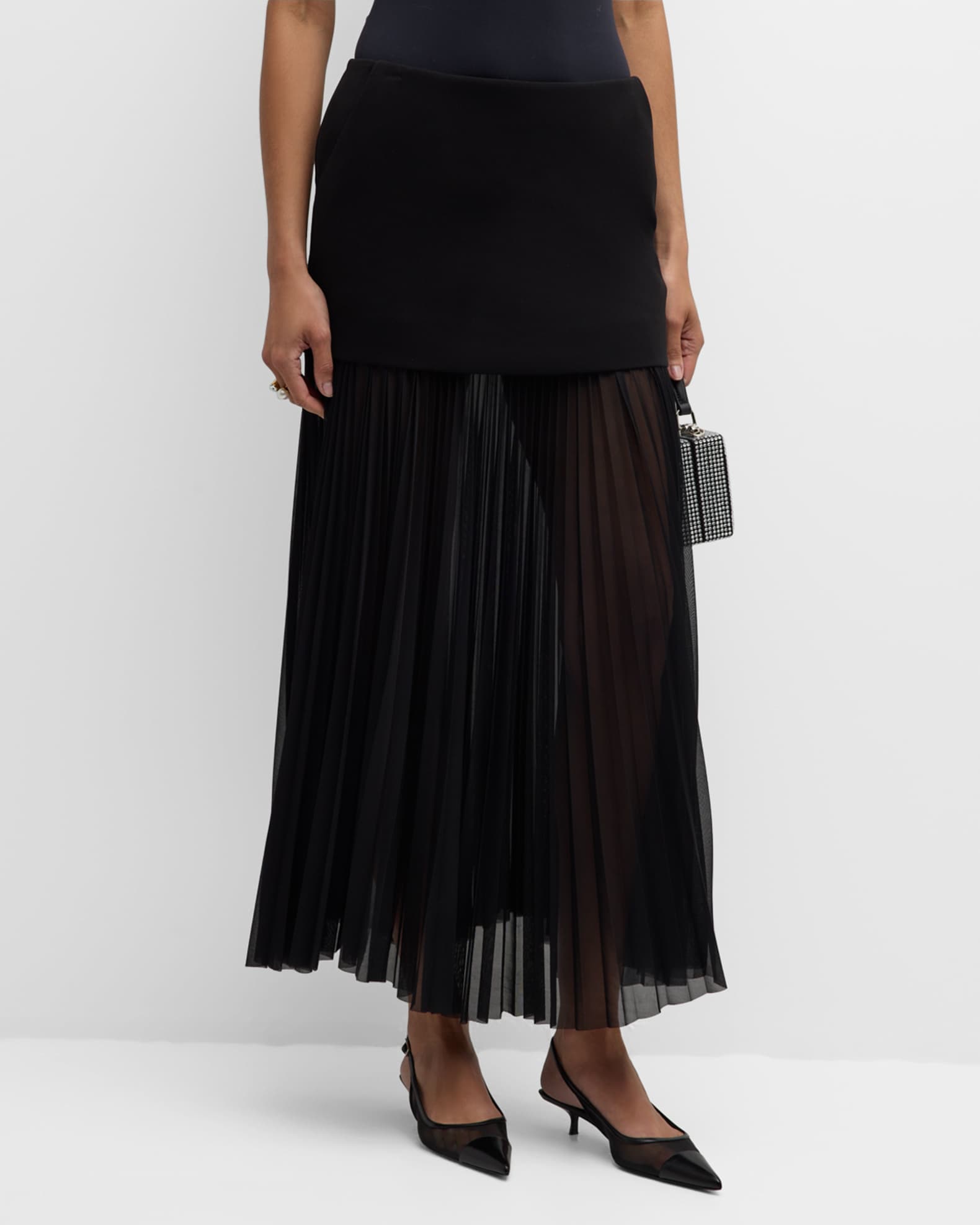 Willa Pleated Drop-Waist Skirt - Thumbnail 2
