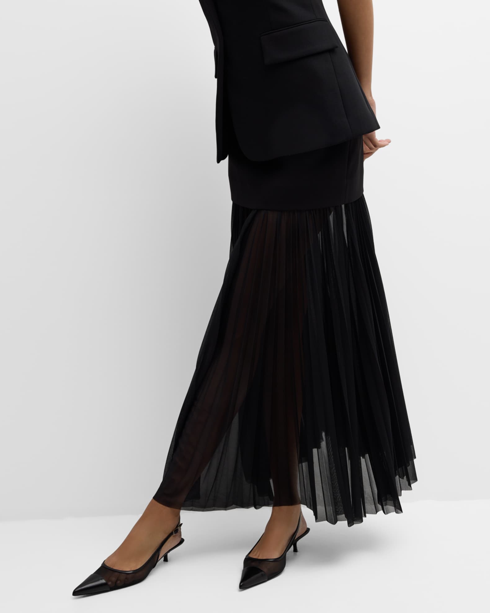 A.L.C. Willa Pleated Drop-Waist Skirt | Neiman Marcus