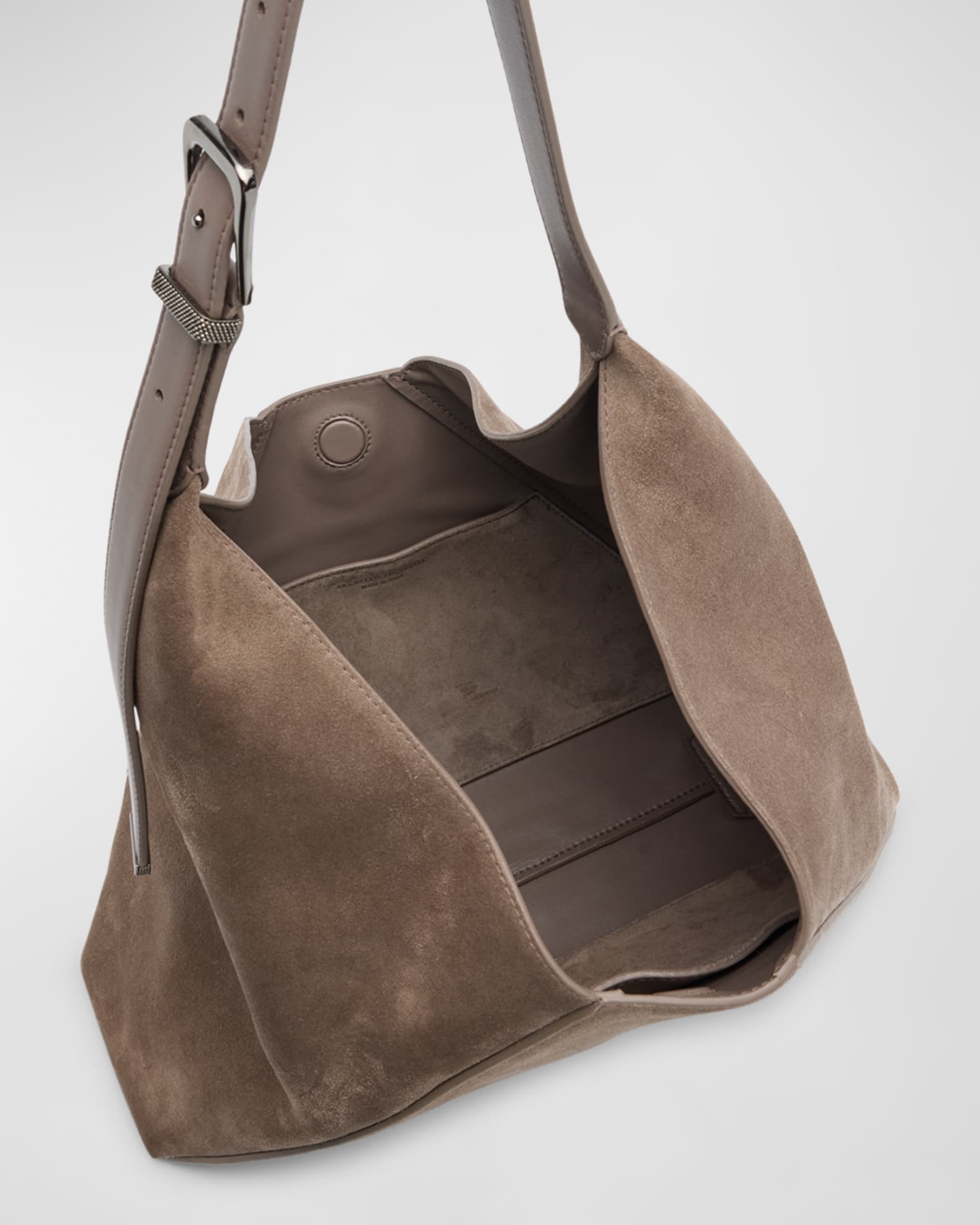 Marella Mlazebra Dark Brown Suede Hobo Bag 2613513076200
