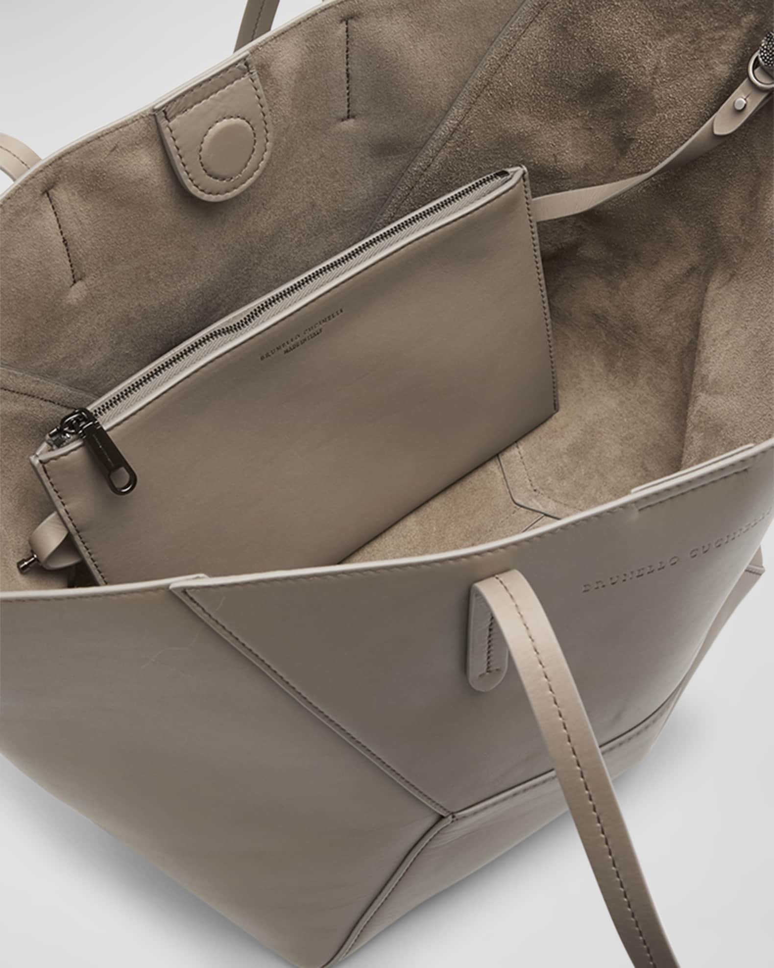 トートバッグ Brunello Cucinelli Structured Handbag With Geometric Design Brunello Cucinelli Geometric Structured Tote | ModeSens