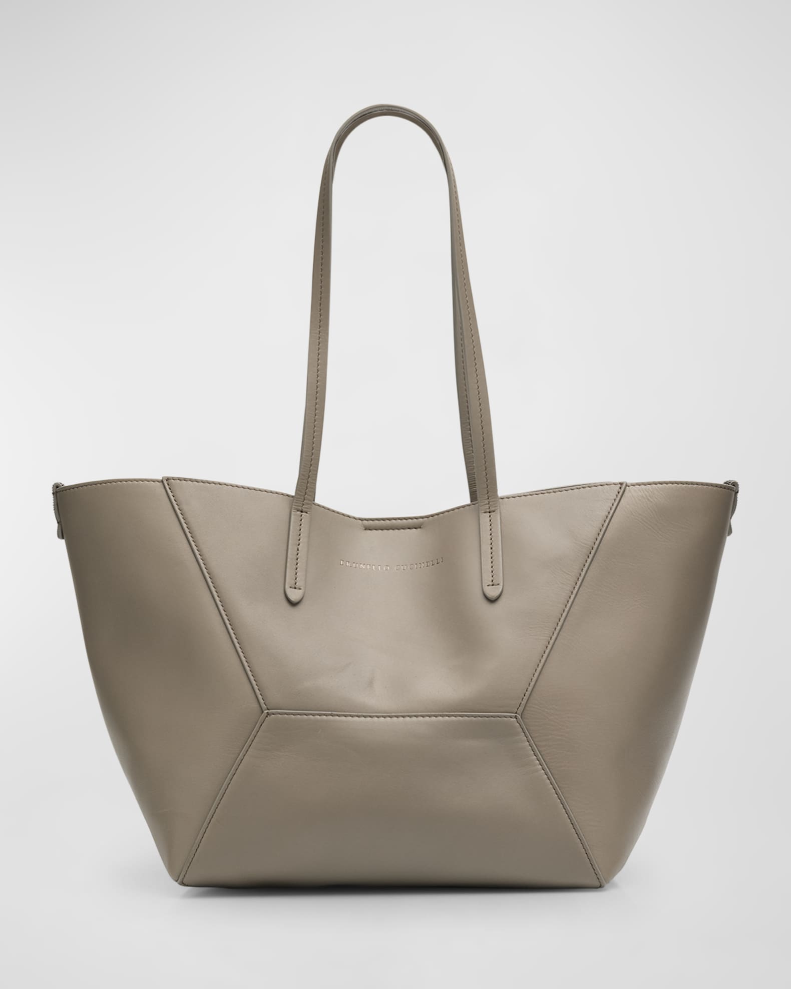 Brunello Cucinelli Small Geometric Leather Tote Bag Neiman Marcus