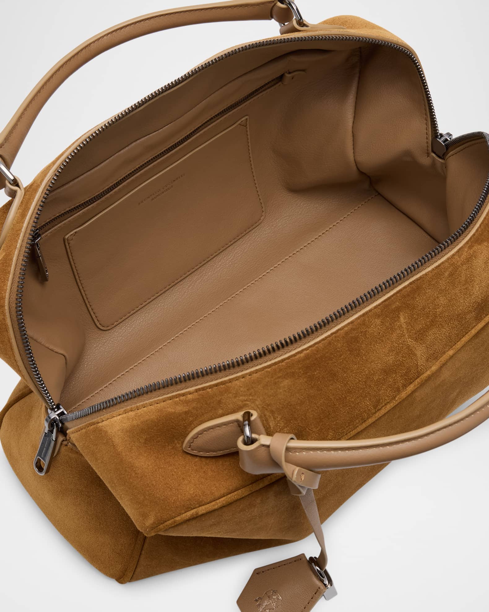 Boston Large Suede Top-Handle Bag