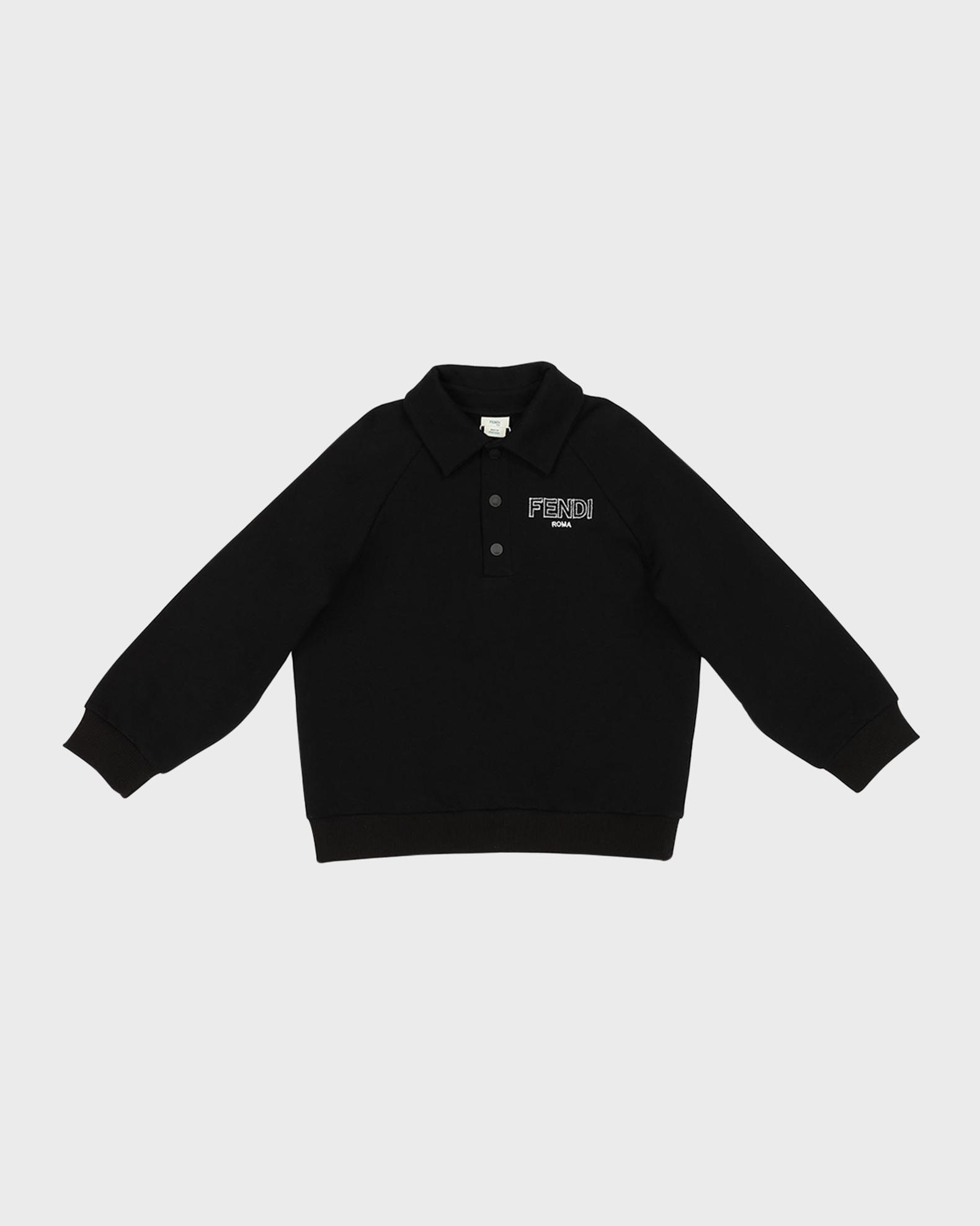 Boy's Fuzzy Logo-Print Polo Sweatshirt | Neiman Marcus