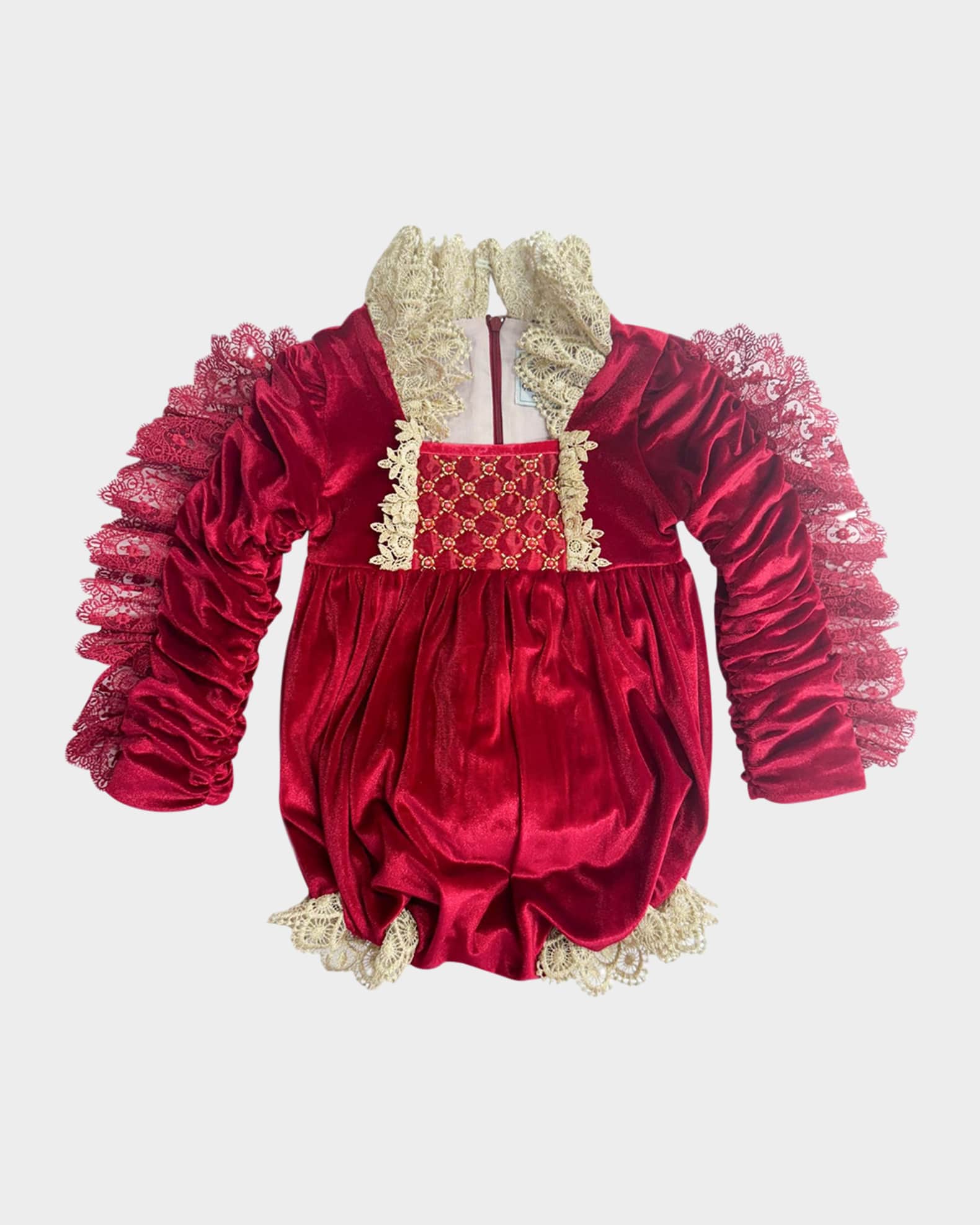 Petite Maison Kids Girl s Victoria Ruffle Trim Romper Size 3M 24M Neiman Marcus