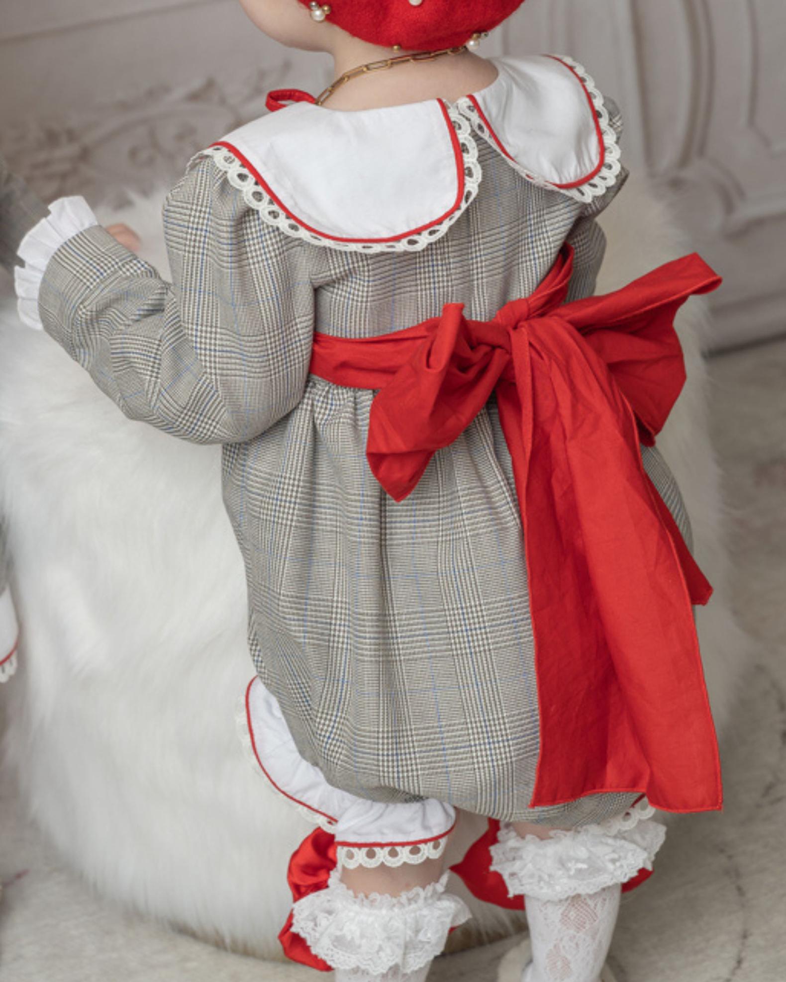 Petite Maison Kids Girl's Georgina Tartan-Print Ruffle Trim Romper ...