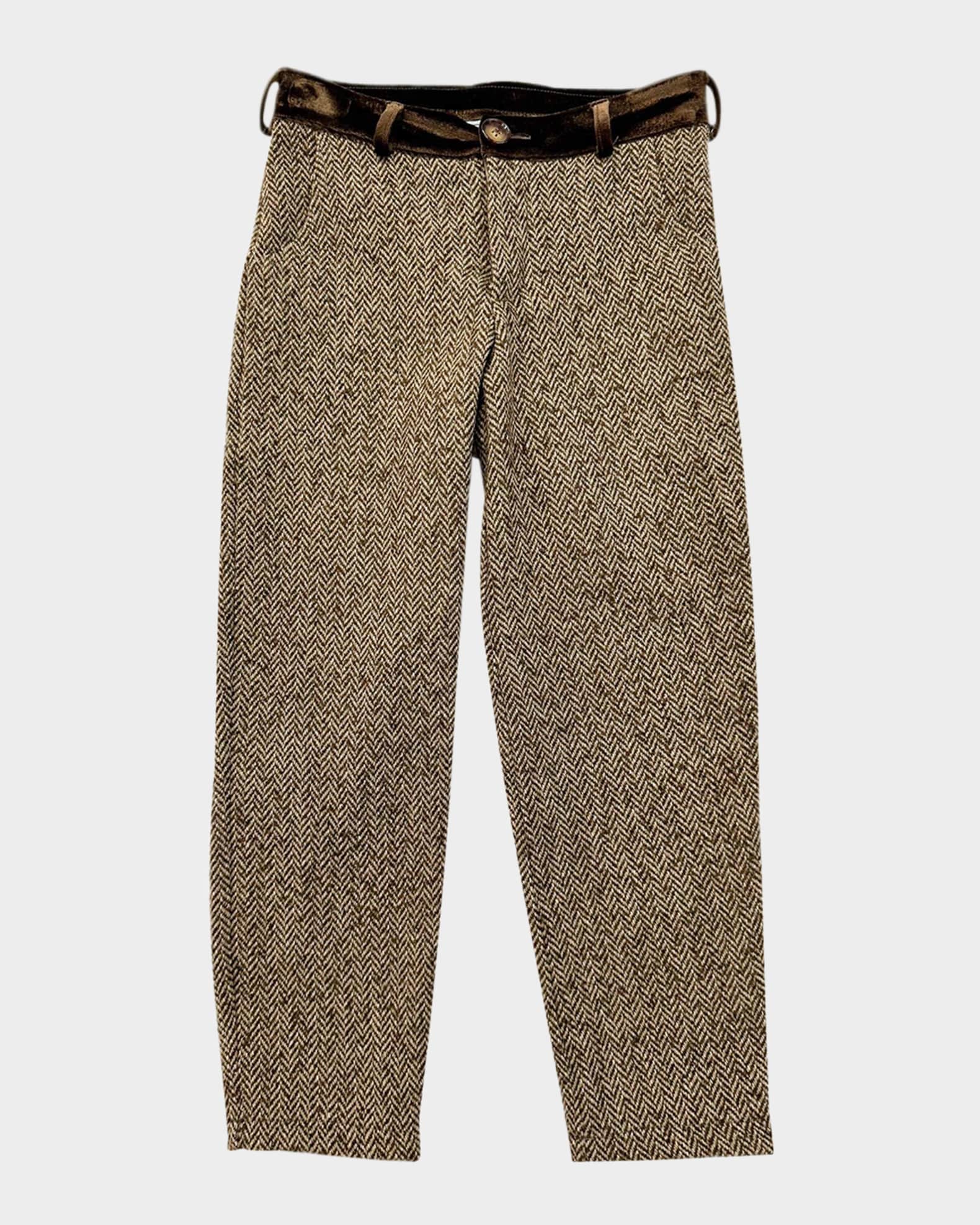 Boy's Herringbone Tweed Pants, Size 12M-8 0