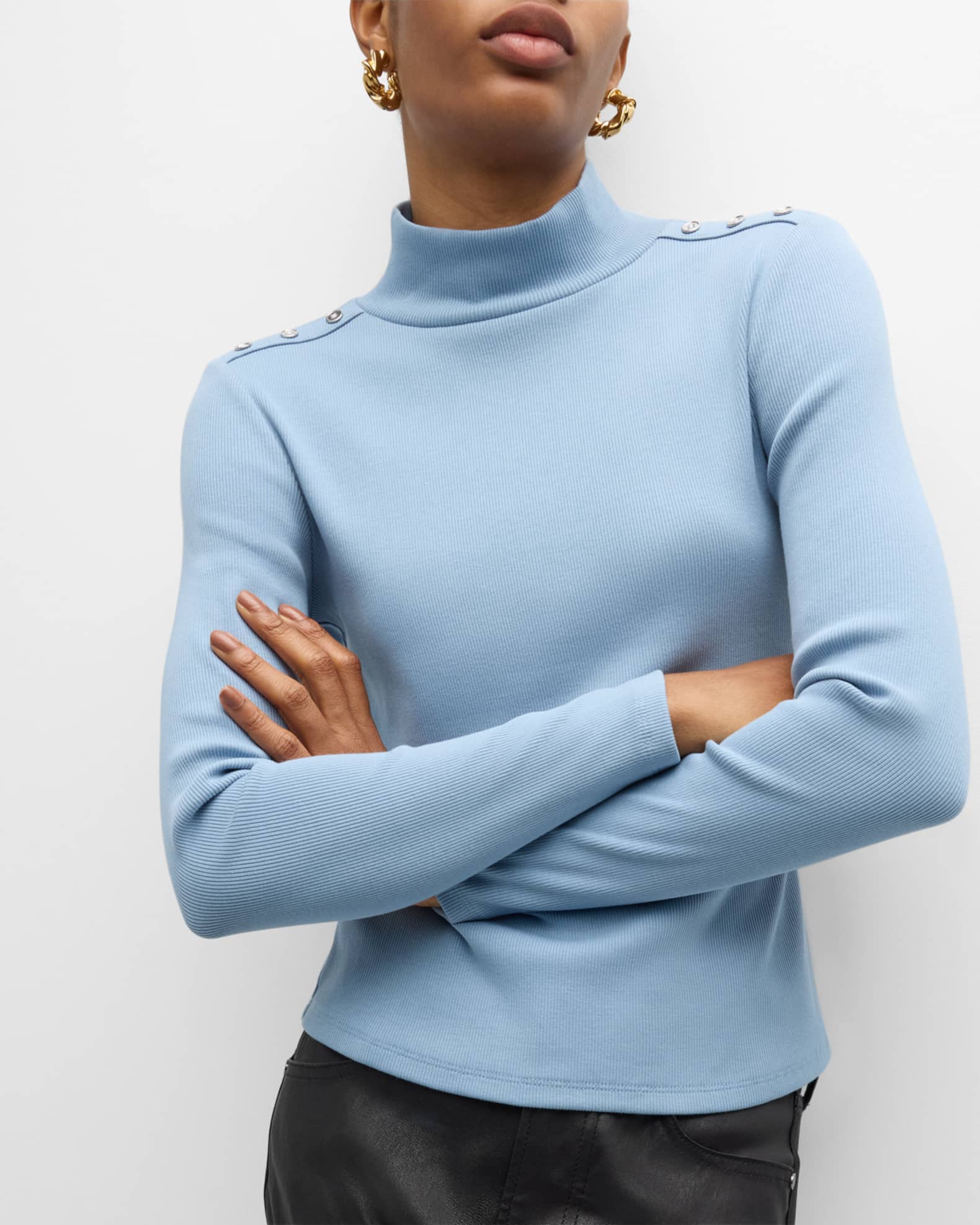 Turtleneck with buttons cheap