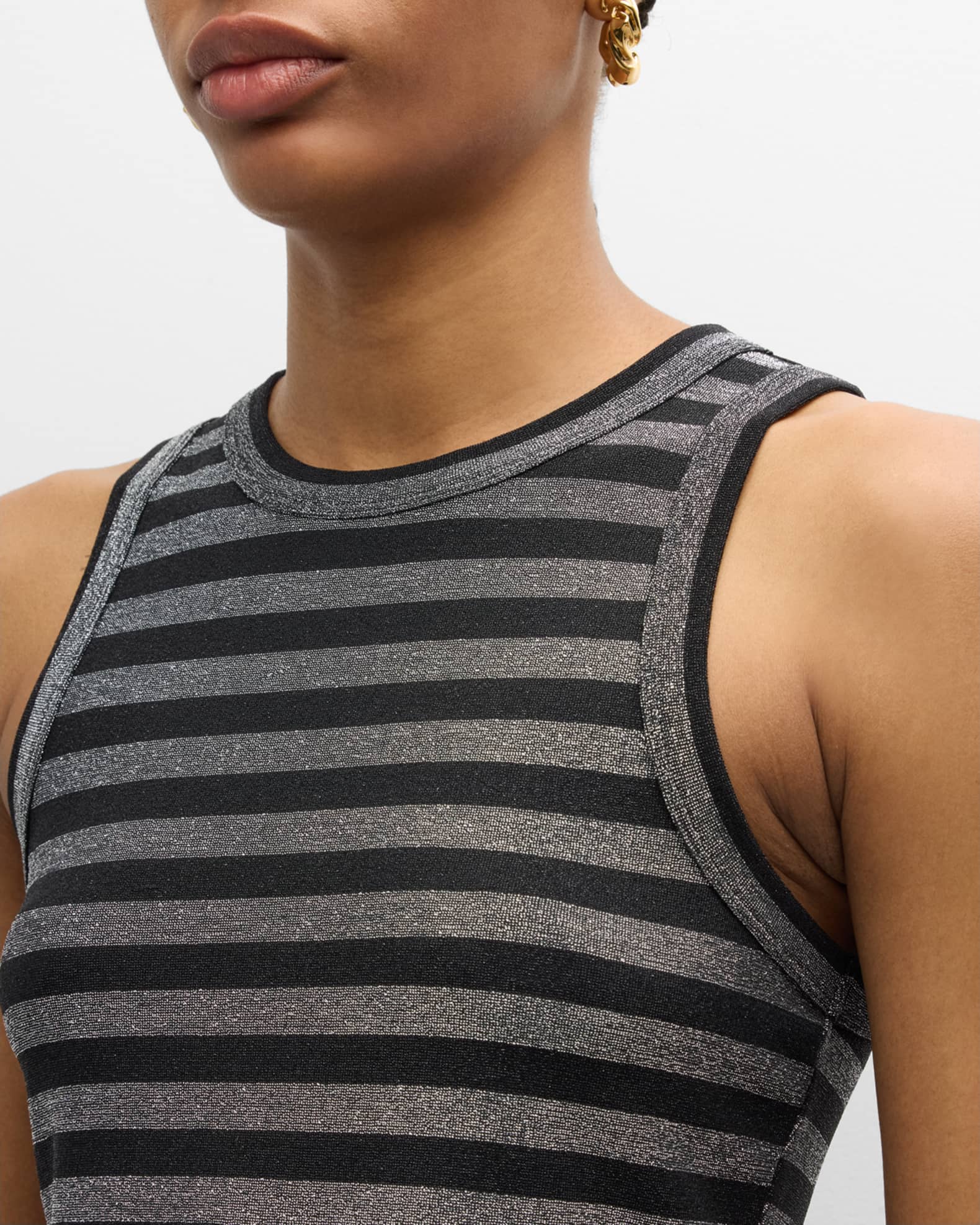 Jordyn Cropped Tank Top in Black