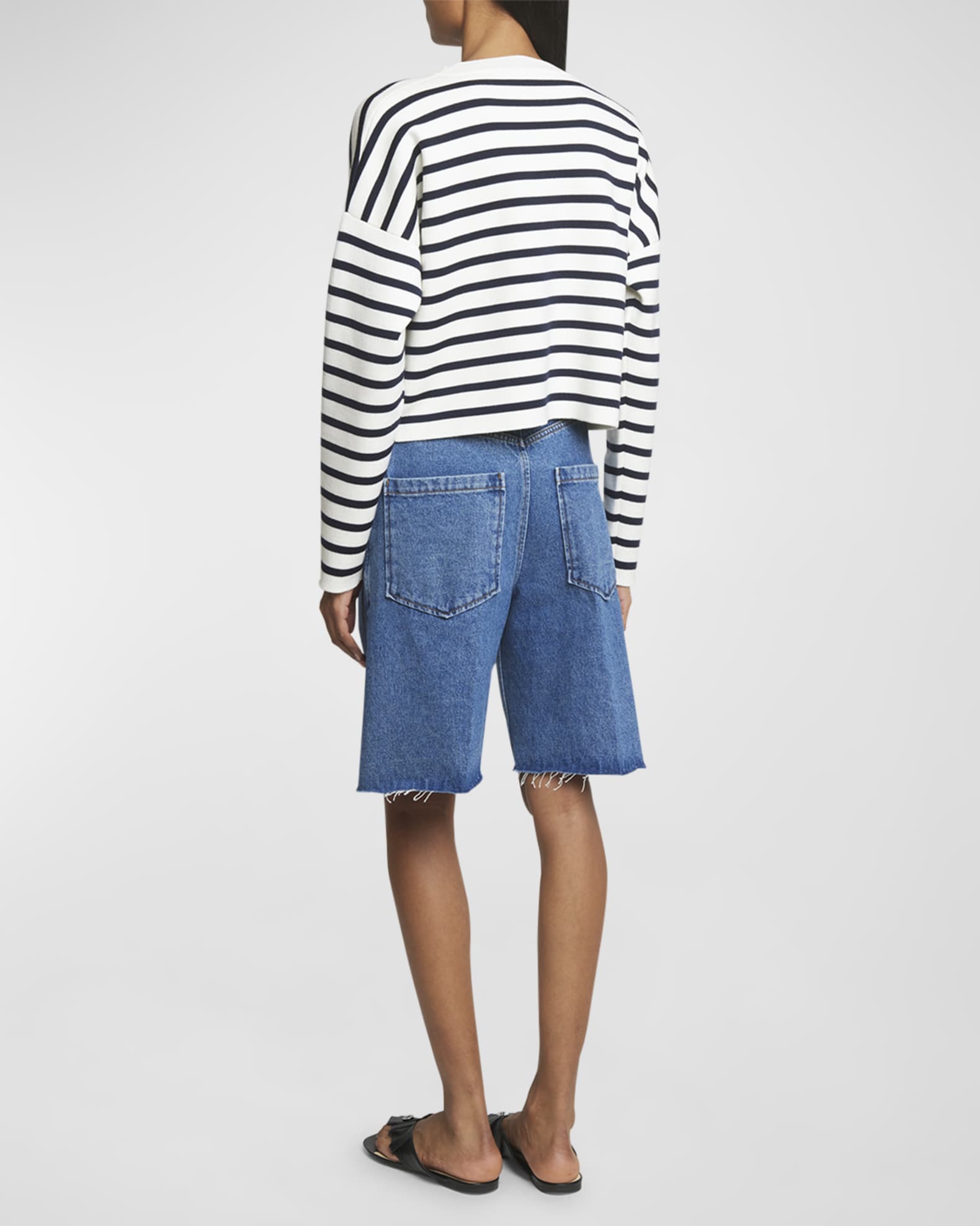 Loewe Striped Wool-Blend Sweater with Anagram Detail