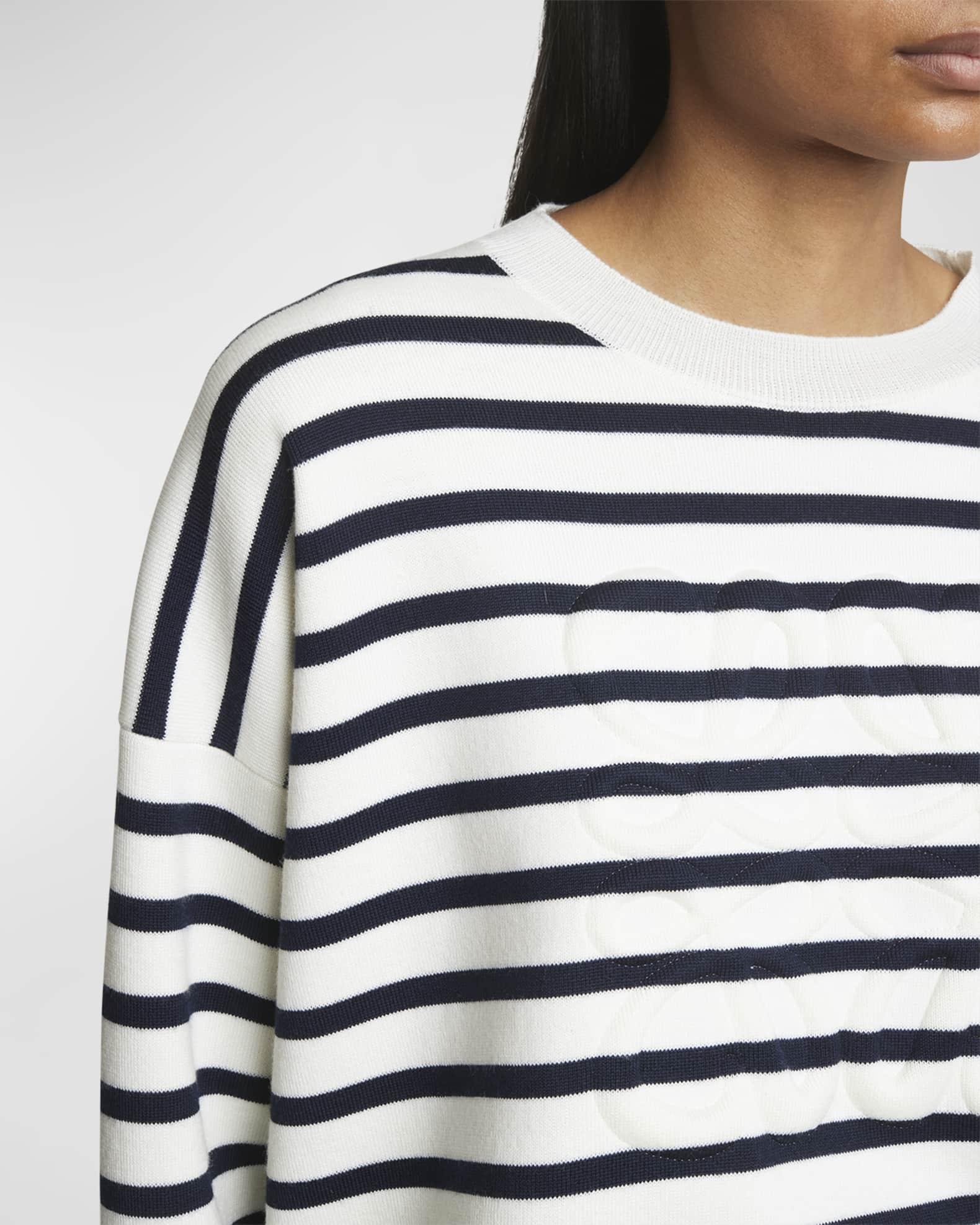 Loewe Striped Wool-Blend Sweater with Anagram Detail