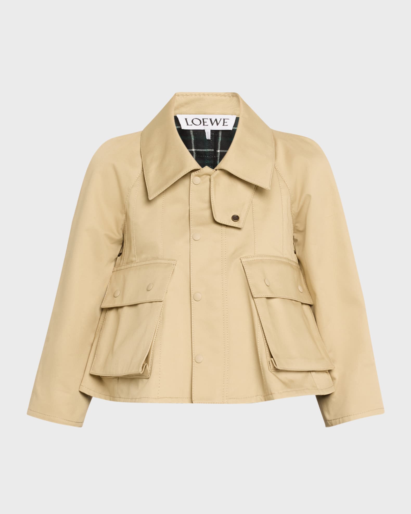 Loewe Cropped Trapeze Trench Jacket Neiman Marcus