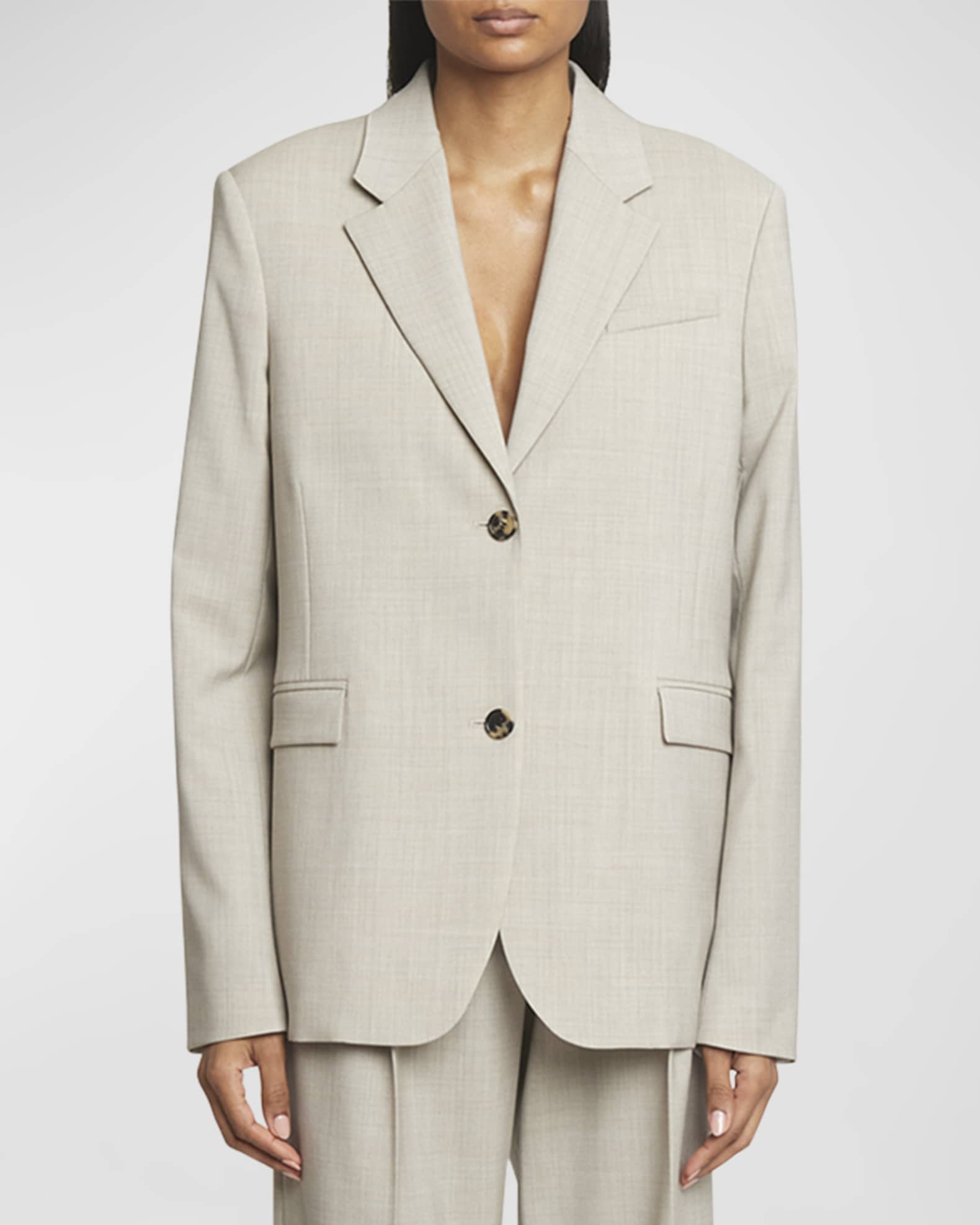 【送料&関税込】Loewe MA¨lange Twill Blazer Single-Breasted Suit | Neiman Marcus