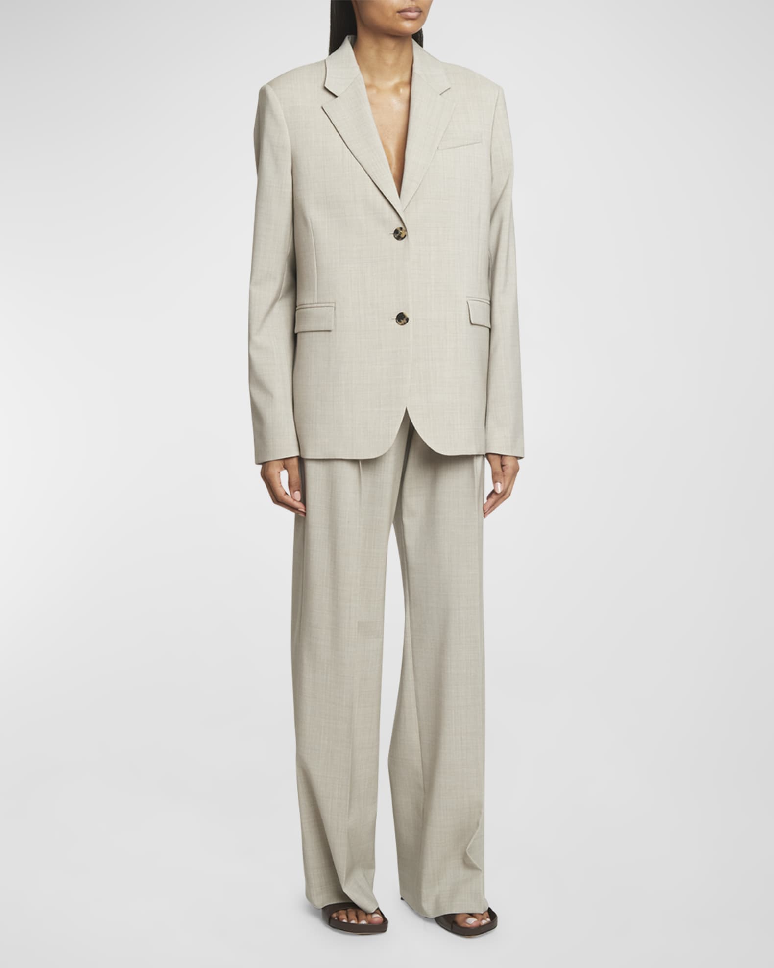 【送料&関税込】Loewe MA¨lange Twill Blazer Single-Breasted Suit | Neiman Marcus