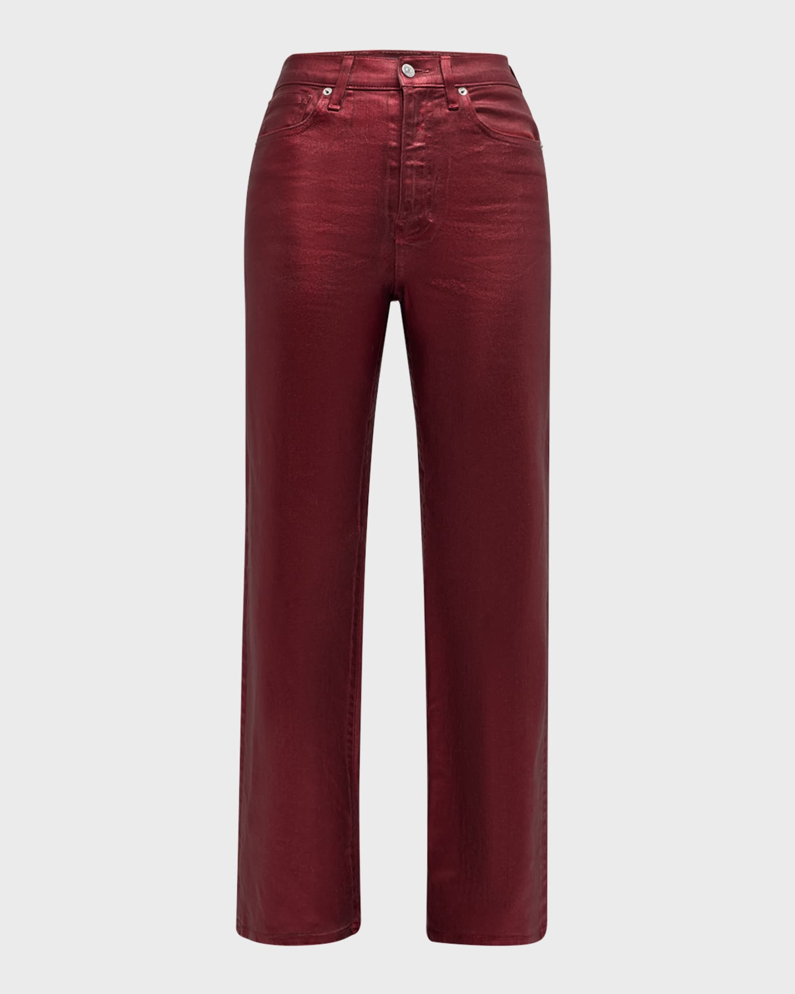 Crosbie Wide-Leg Coated Jeans 0