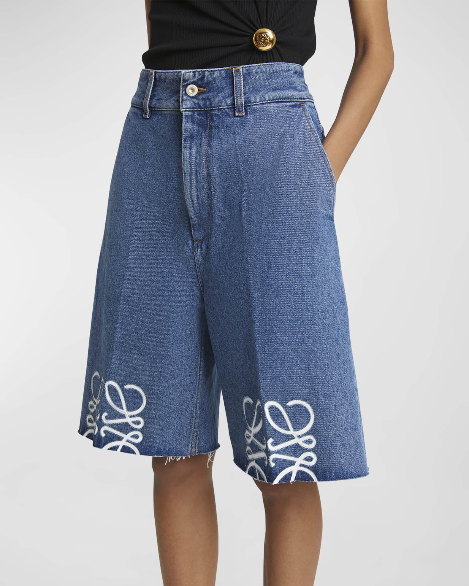 パンツ 24ss Loewe denim shorts アナグラム ショーツ（デニム） ブルー - LOEWE