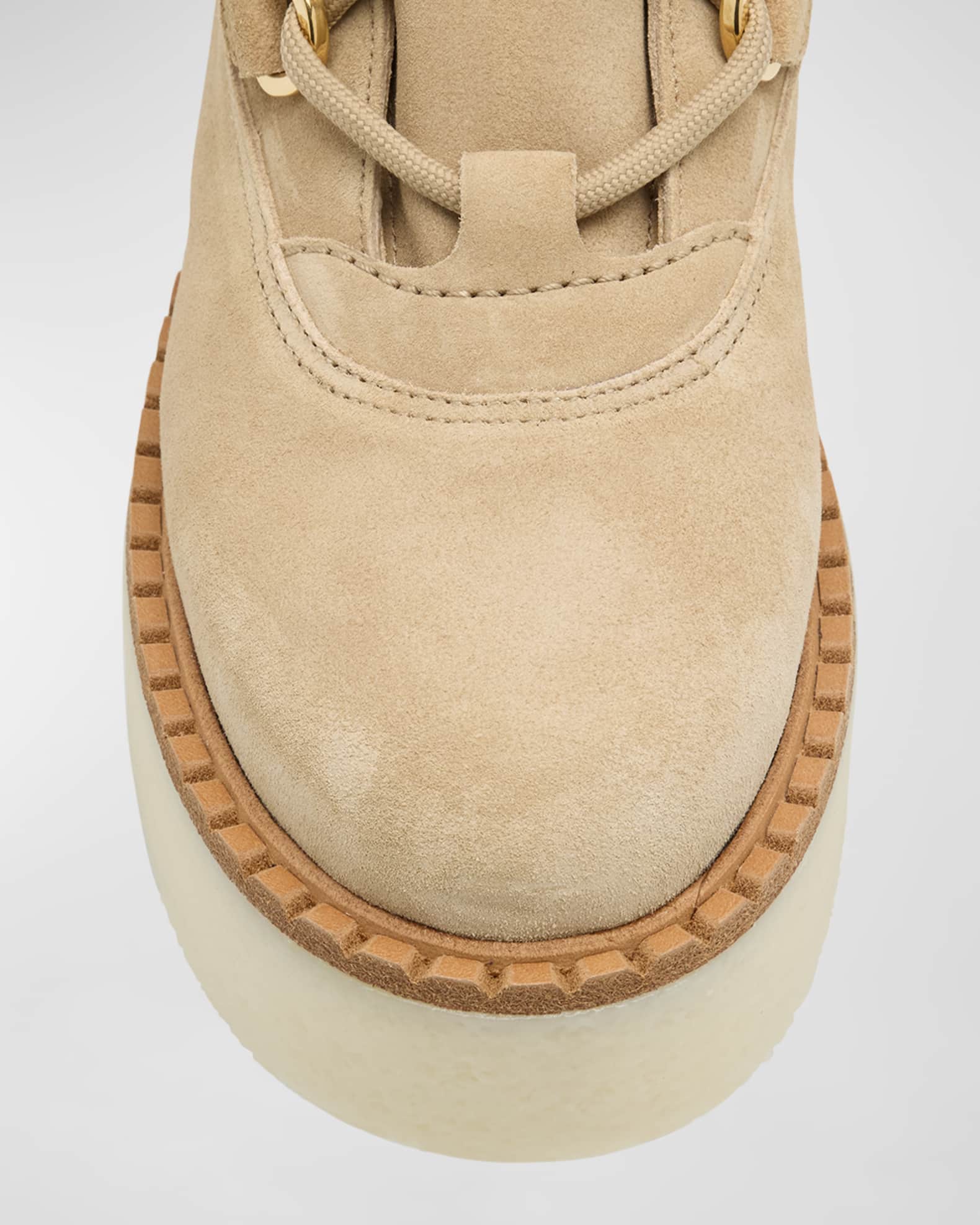 お歳暮 のし Prada Suede Shearling Flatform Ranger Boots | Neiman Marcus 靴