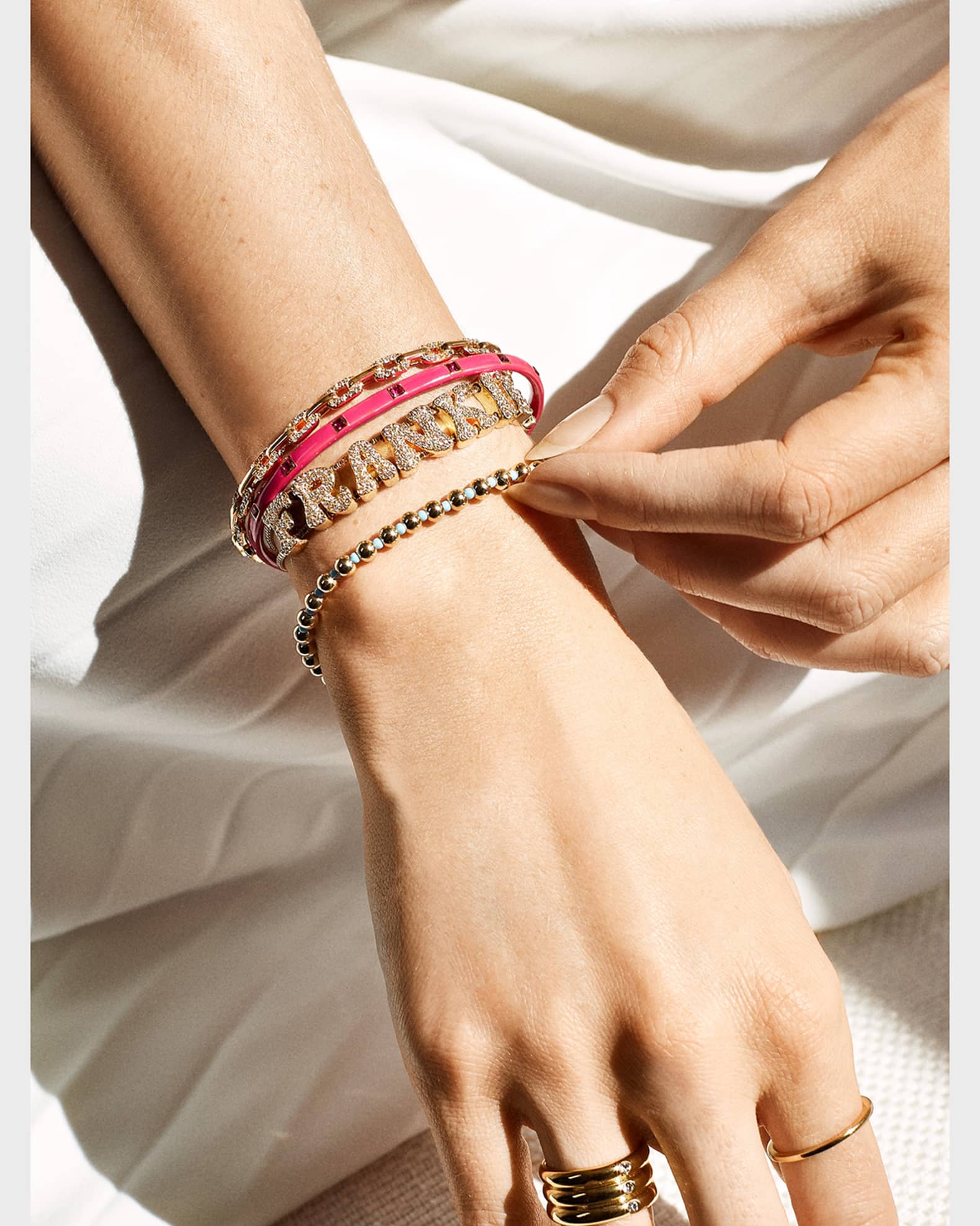 Retro Custom Slider Crystal Letter Bracelet 1