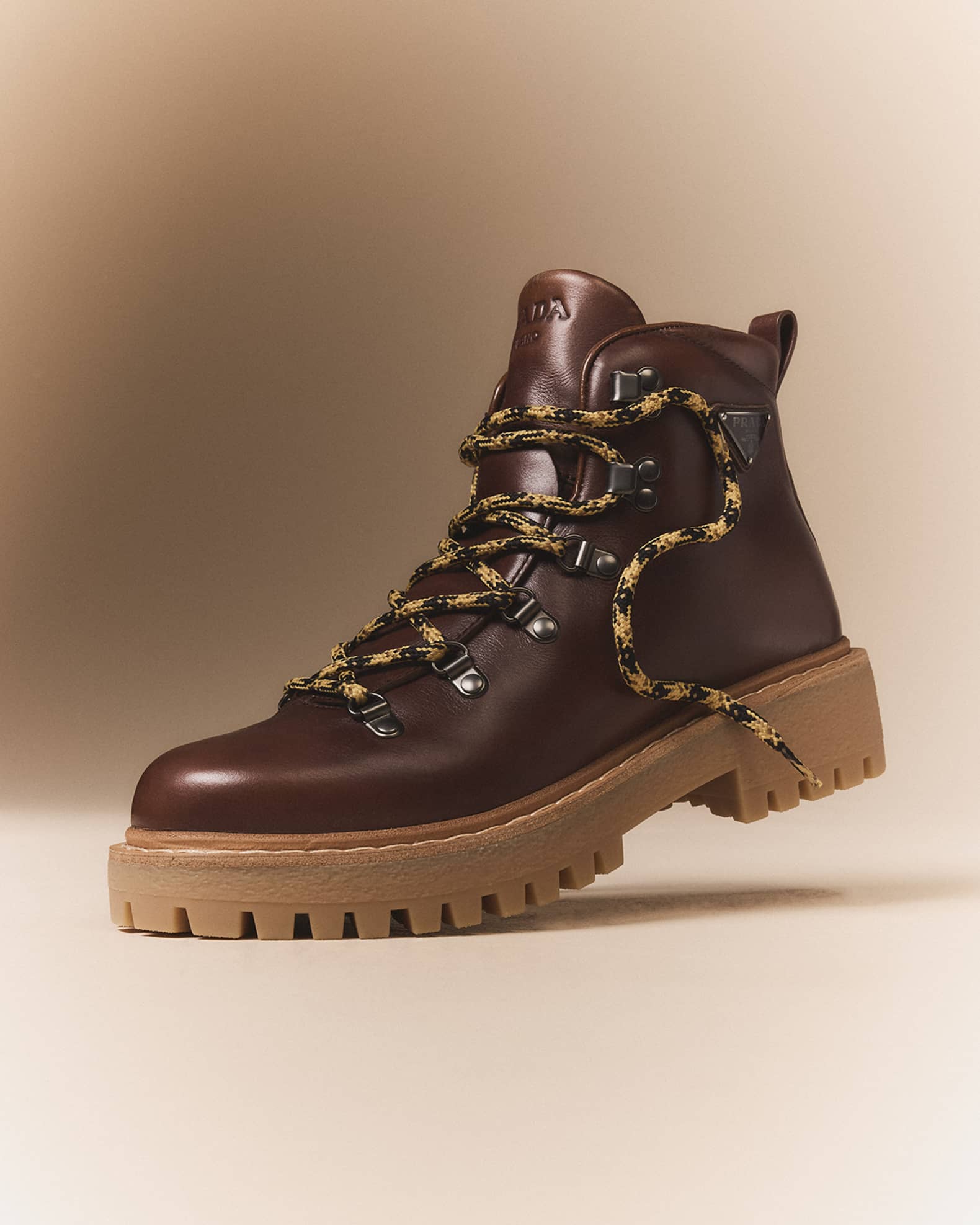 Prada Leather Lace Up Ranger Booties Neiman Marcus