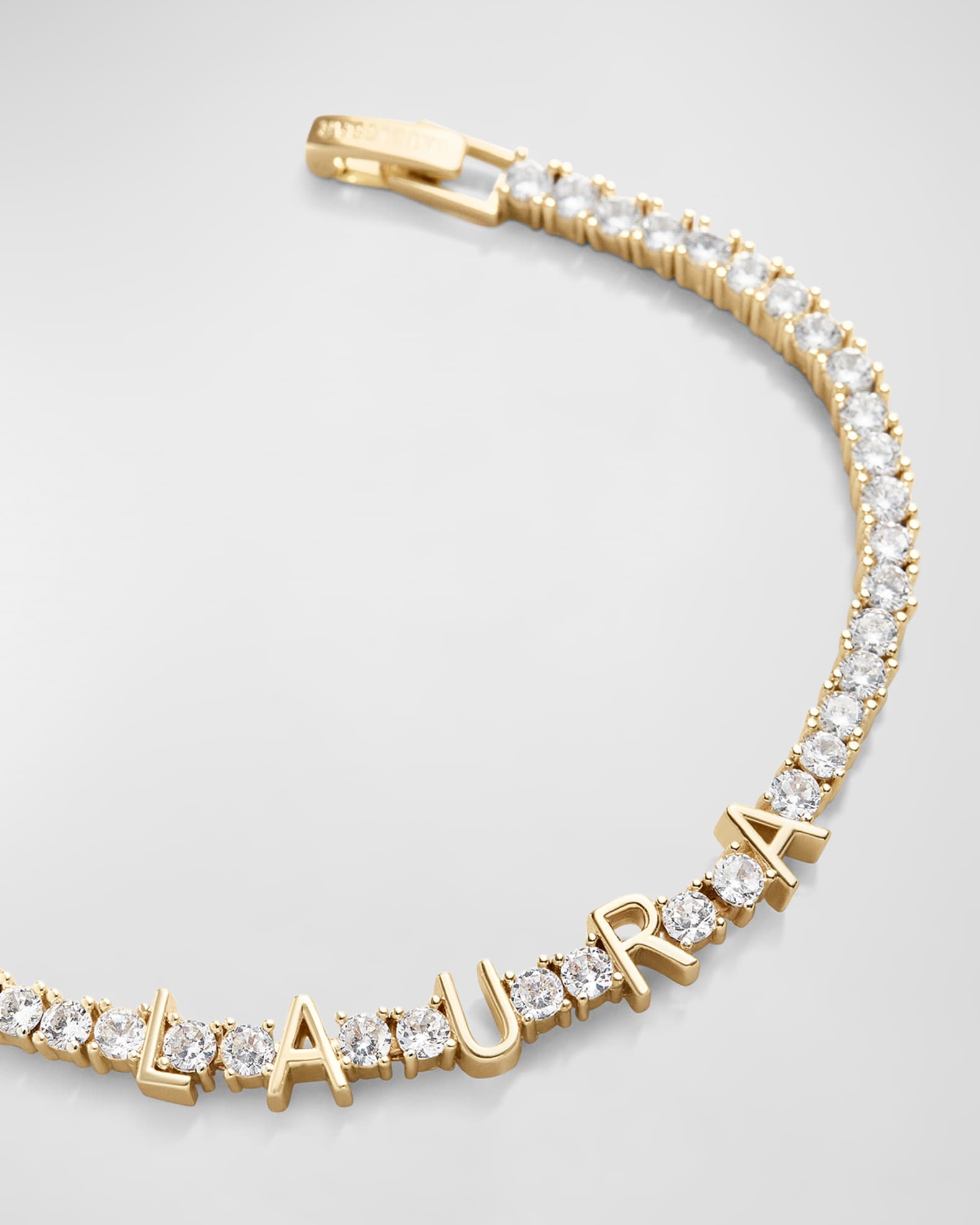 Custom Spaced Letter Cubic Zirconia Tennis Bracelet 0