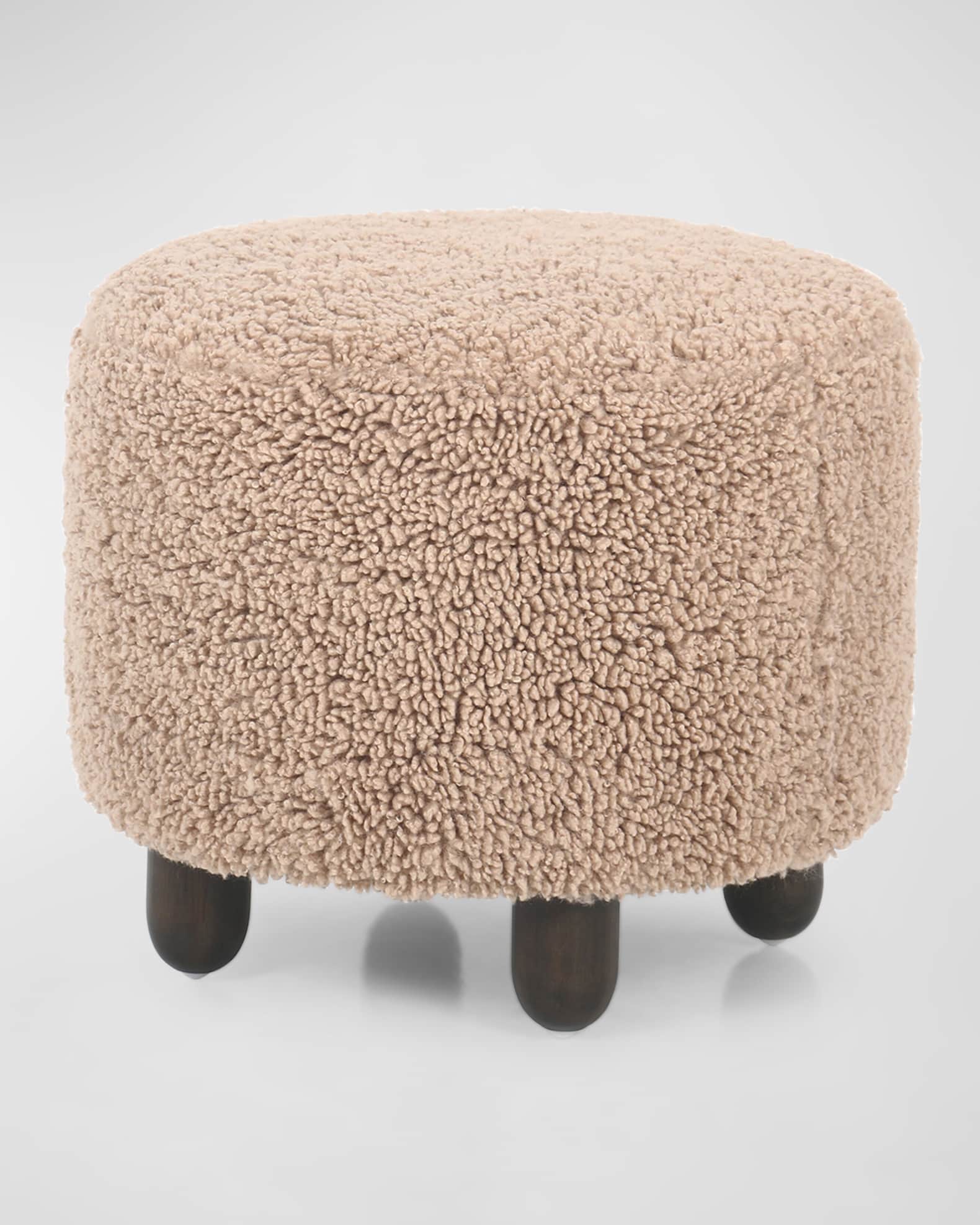 Aniston Faux Shearling Ottoman 0