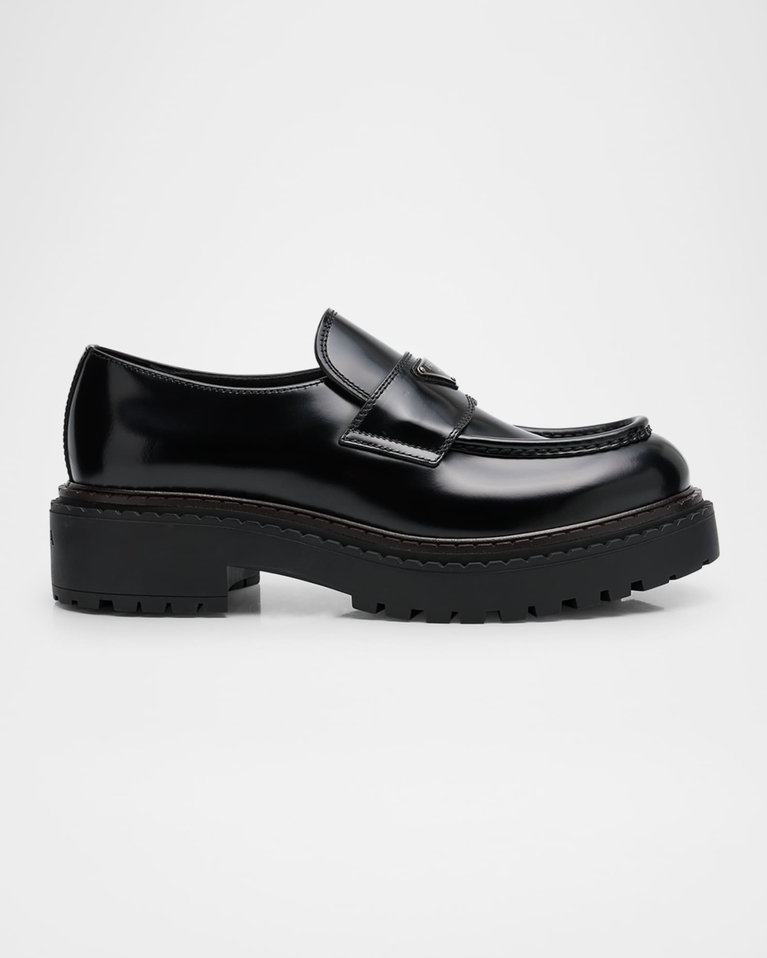 Brushed leather loafers prada clearance
