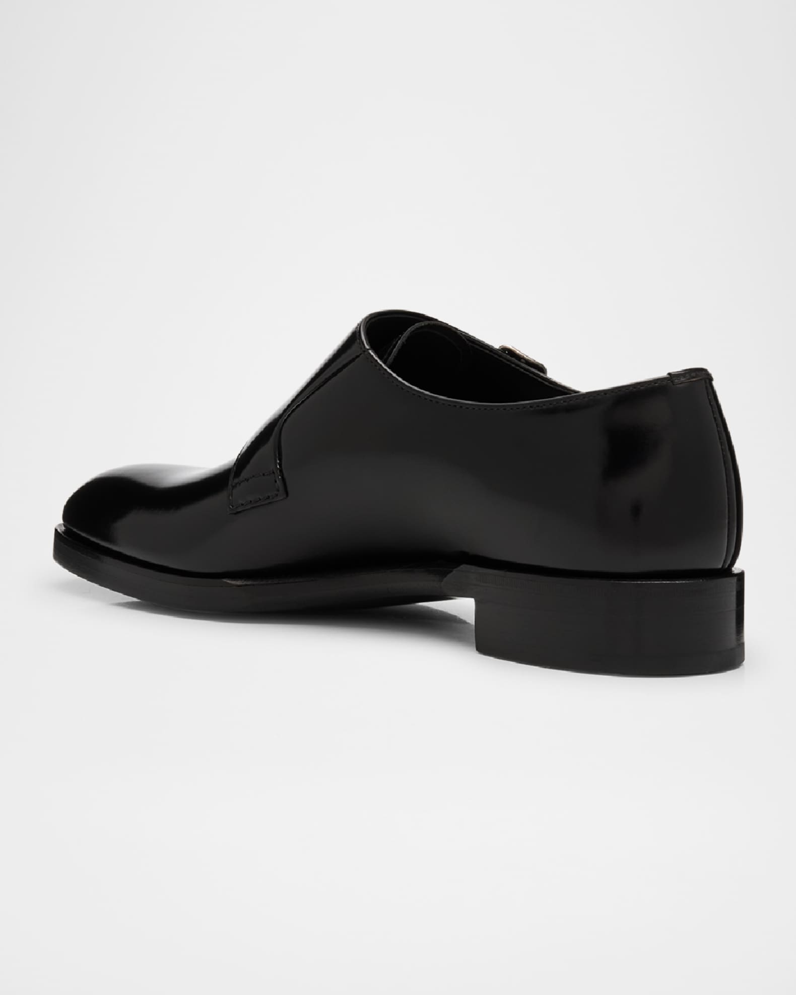 2024新発 Prada Men's Brushed Leather Double-Monk Strap Loafers 靴