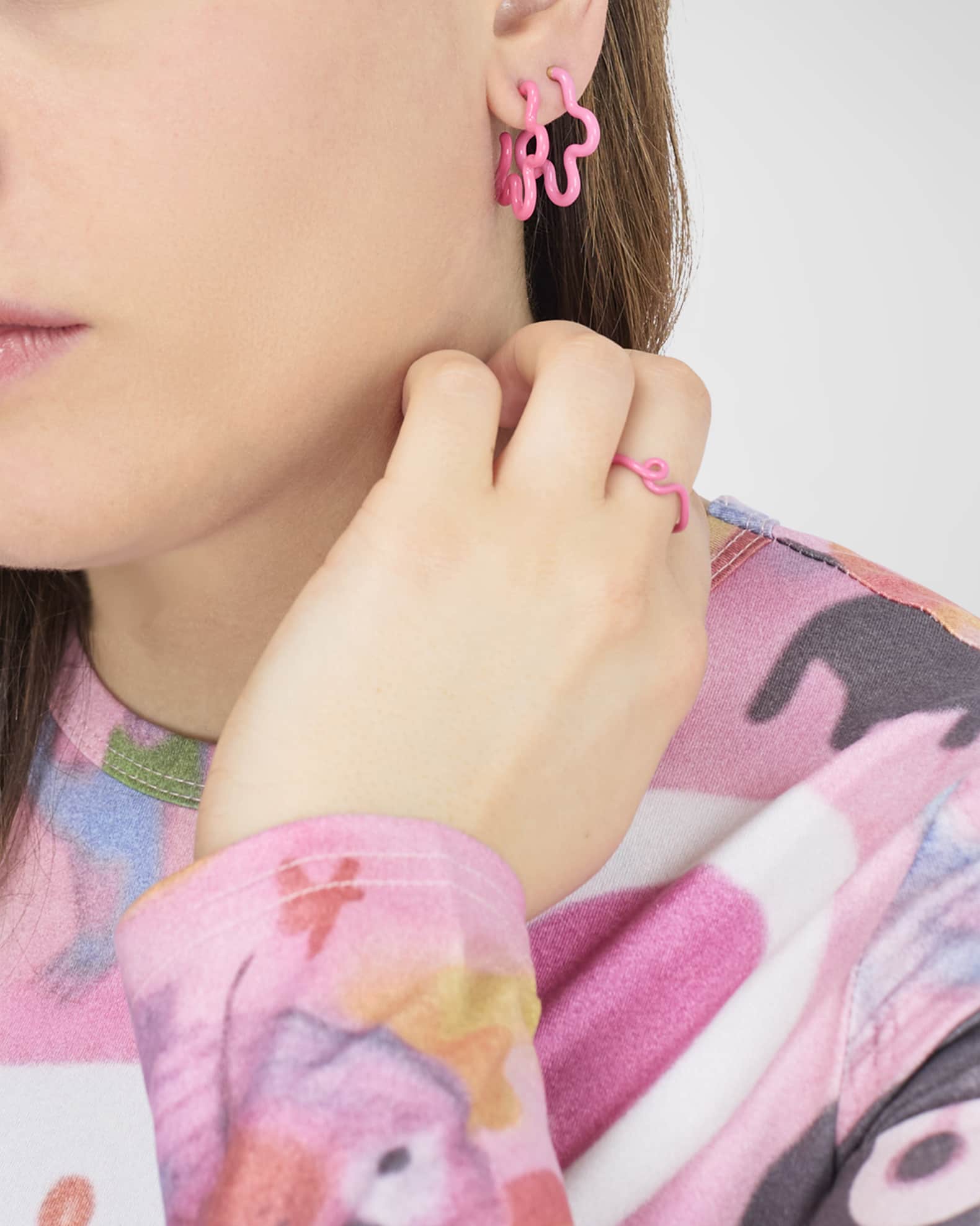 Bea Bongiasca Two-Tone Asymmetrical Flower Earrings with
