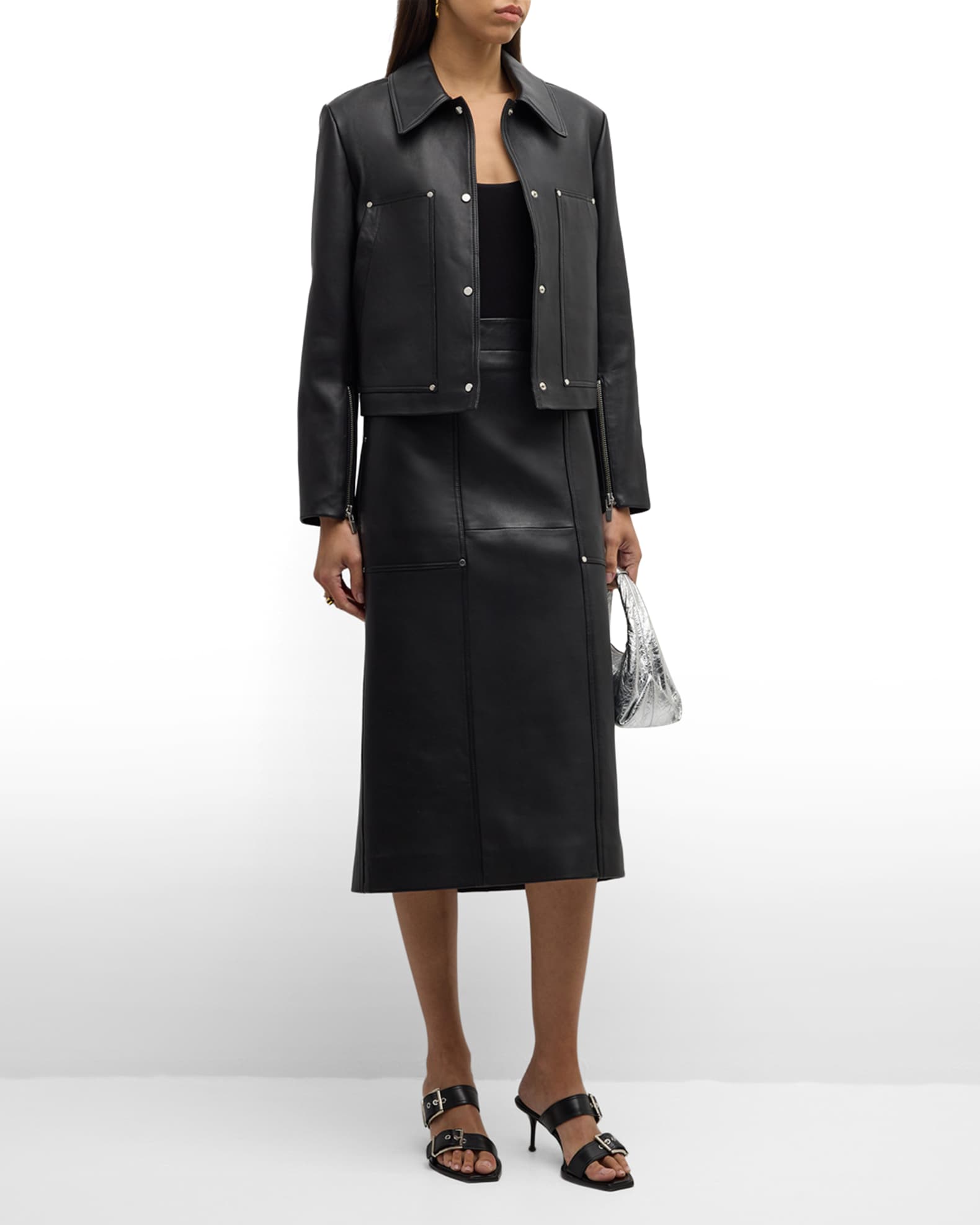 Gwen Leather Midi Skirt 1