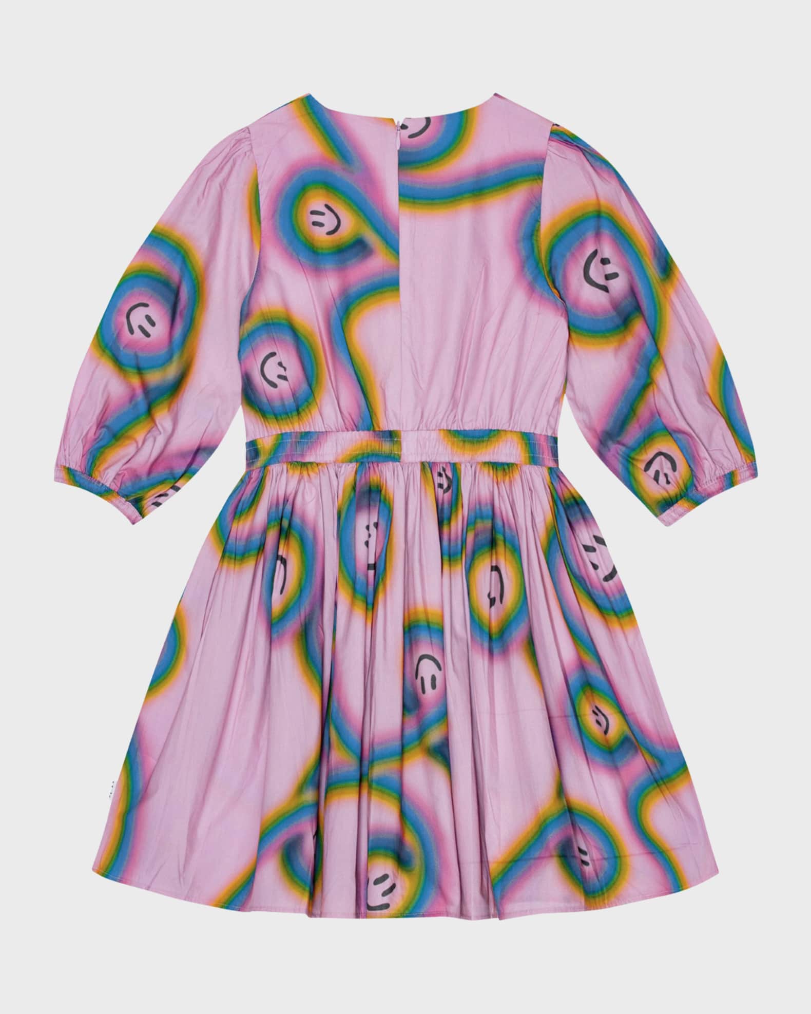 Molo Girl's Choly Happy Face Puff Sleeve Dress, Size 712 Neiman Marcus