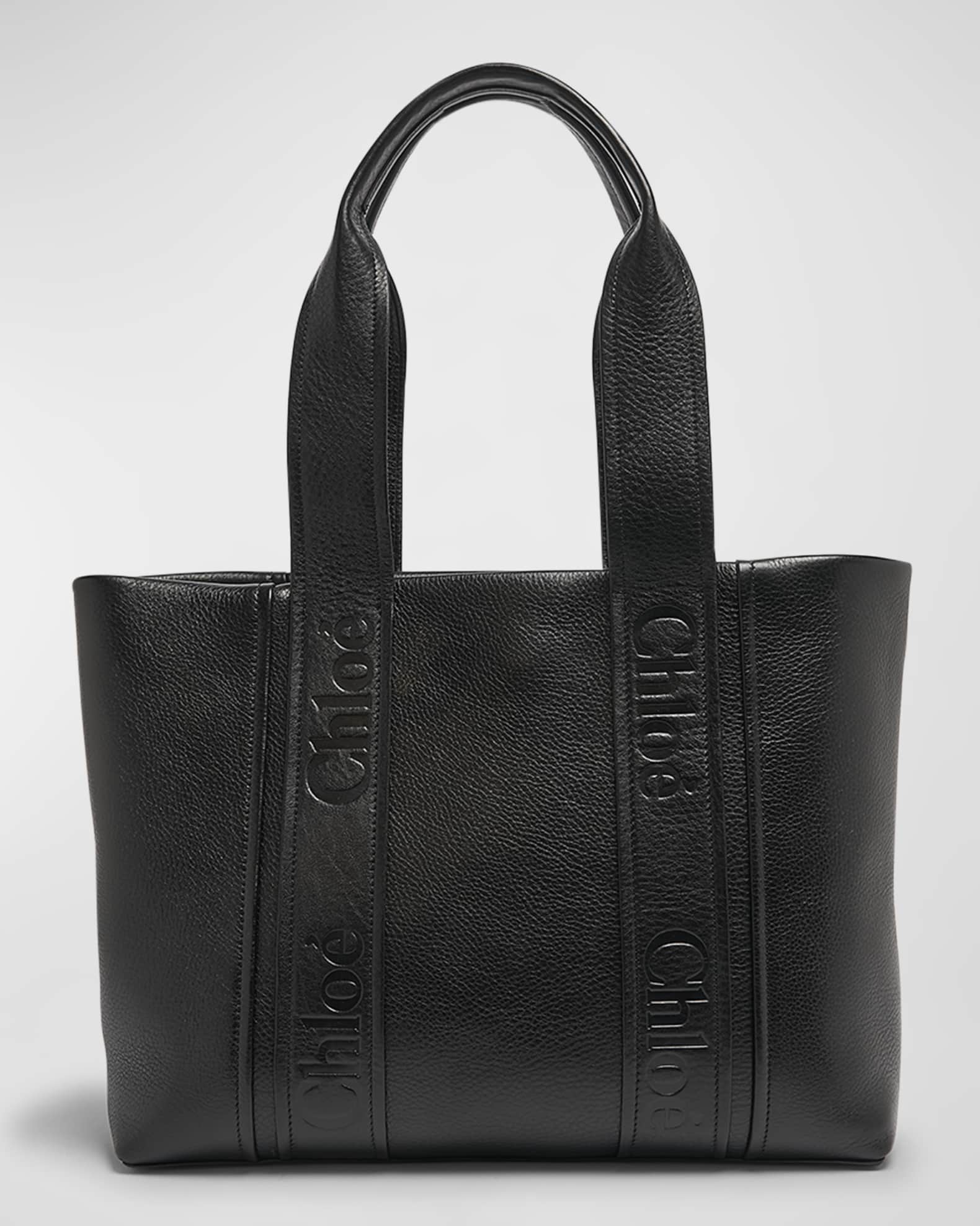 Woody Medium Tote Bag in Shiny Grained Calfskin 0