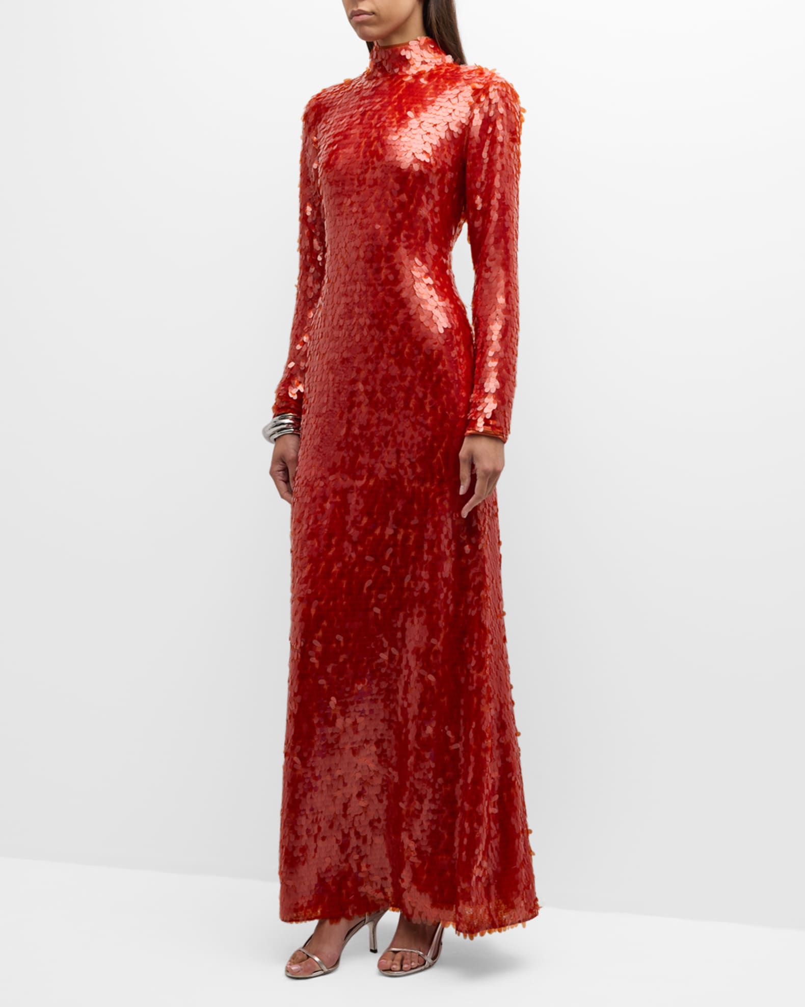 SIMONMILLER Sculpty Fluted Sequin Maxi Dress Neiman Marcus