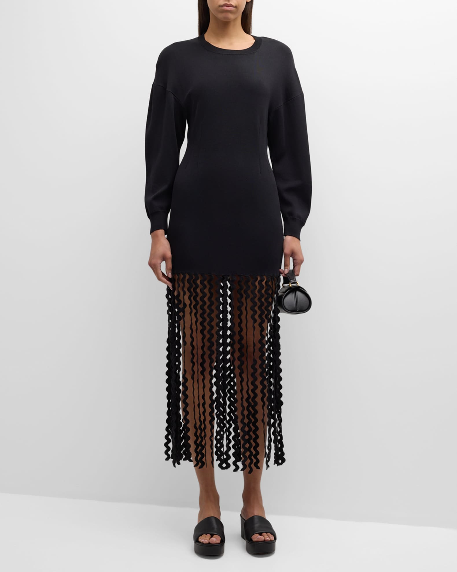 Wallis Fringe Knit Midi Dress 1