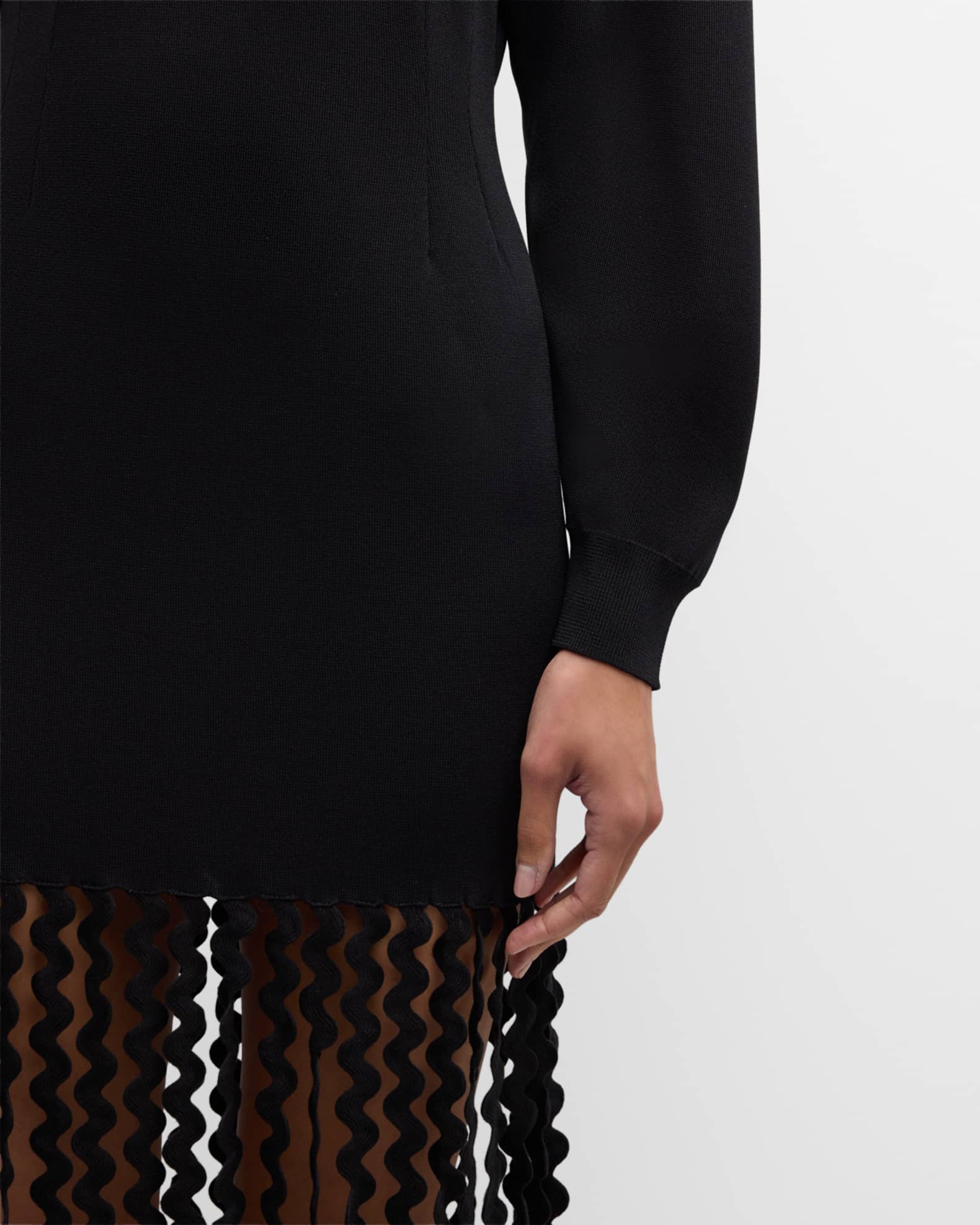 SIMONMILLER Wallis Fringe Knit Midi Dress | Neiman Marcus