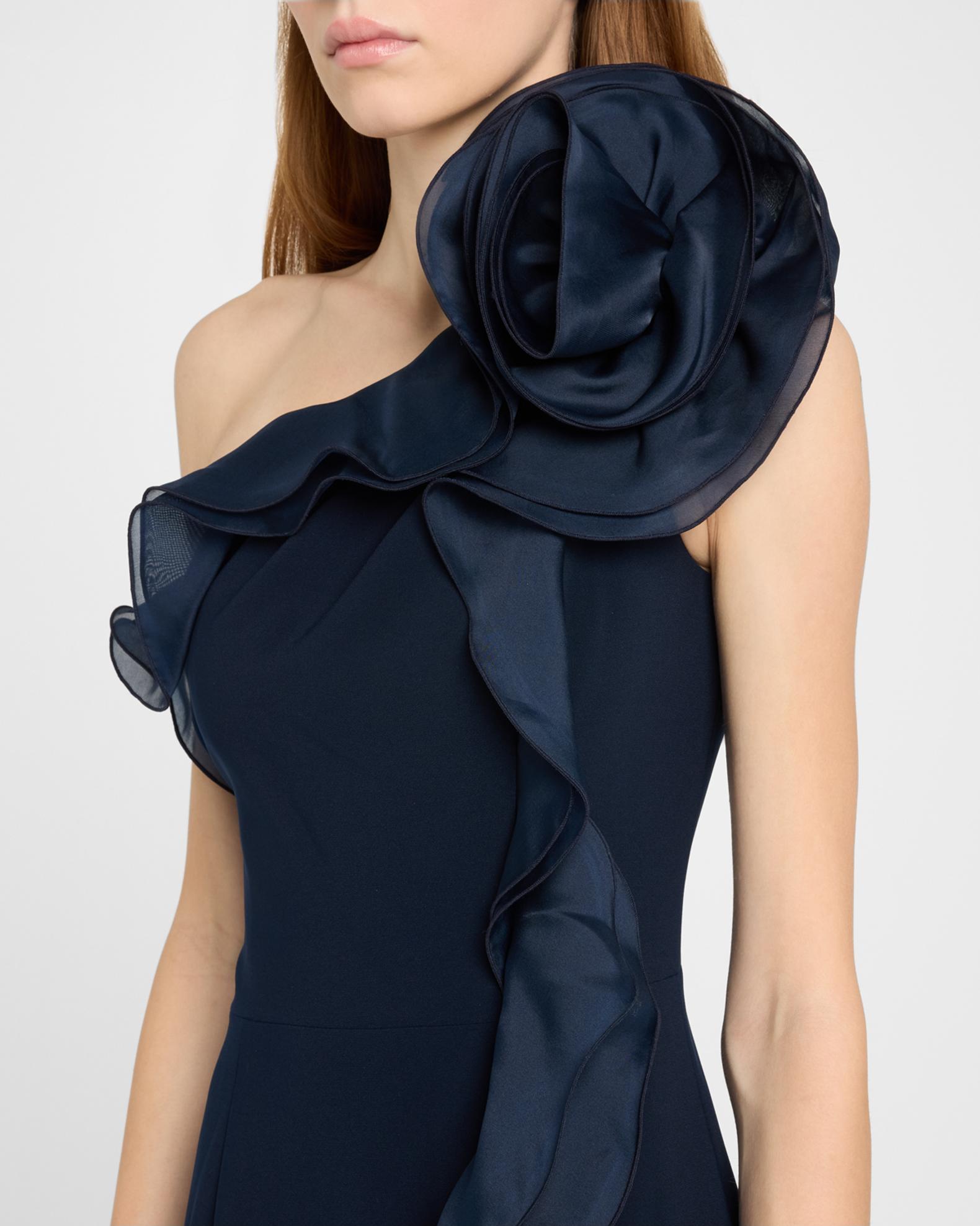 Rickie Freeman for Teri Jon One-Shoulder Ruffle Column Gown | Neiman Marcus