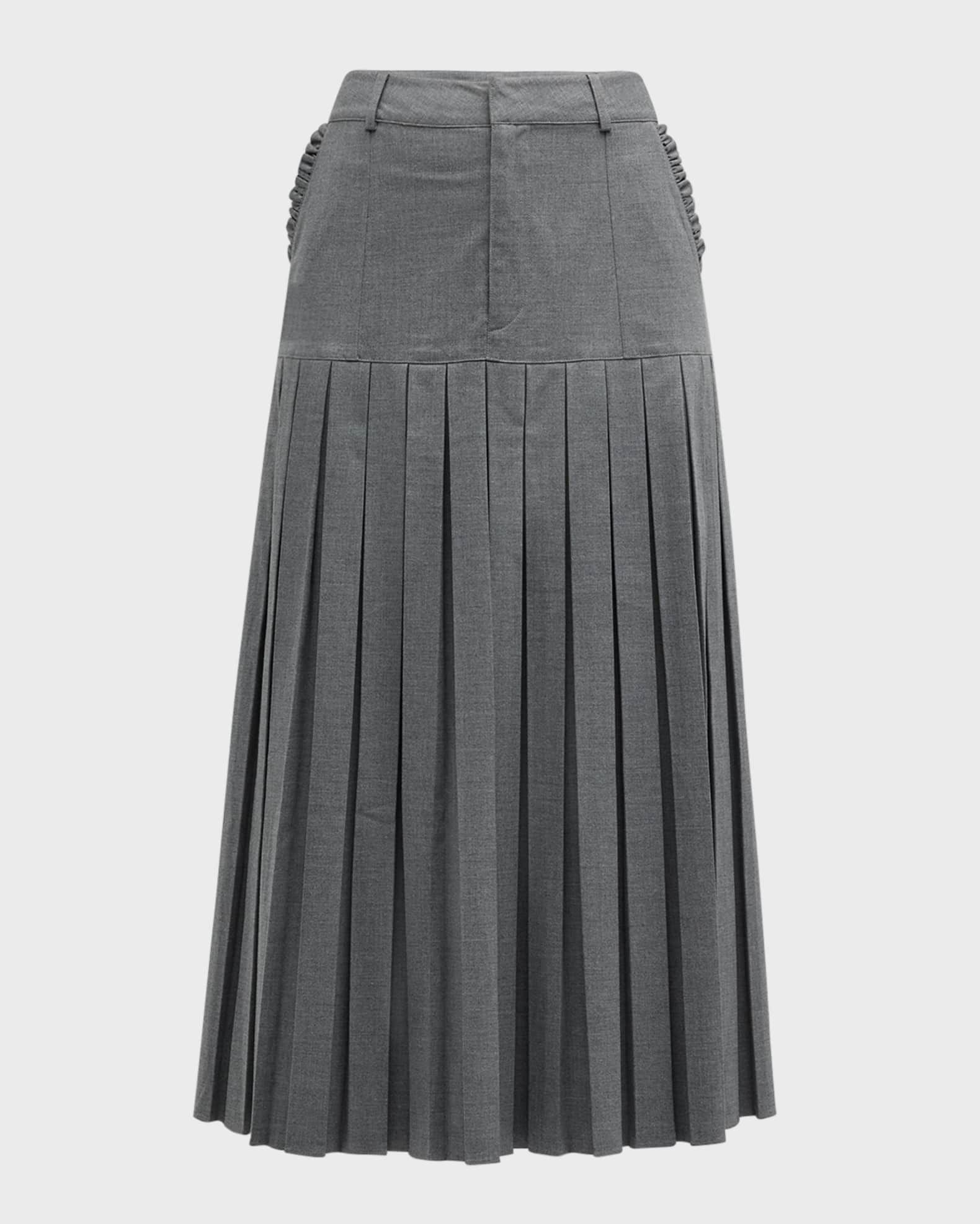 Cinq a Sept Bane Pleated Midi Skirt